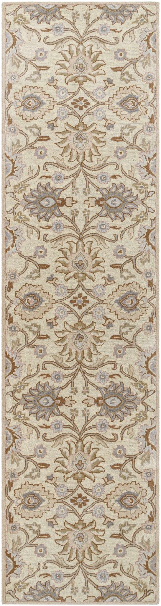 Floral Beige, Tan, Violet and Brown Traditional Hand Tufted wool area Rug - Image 21