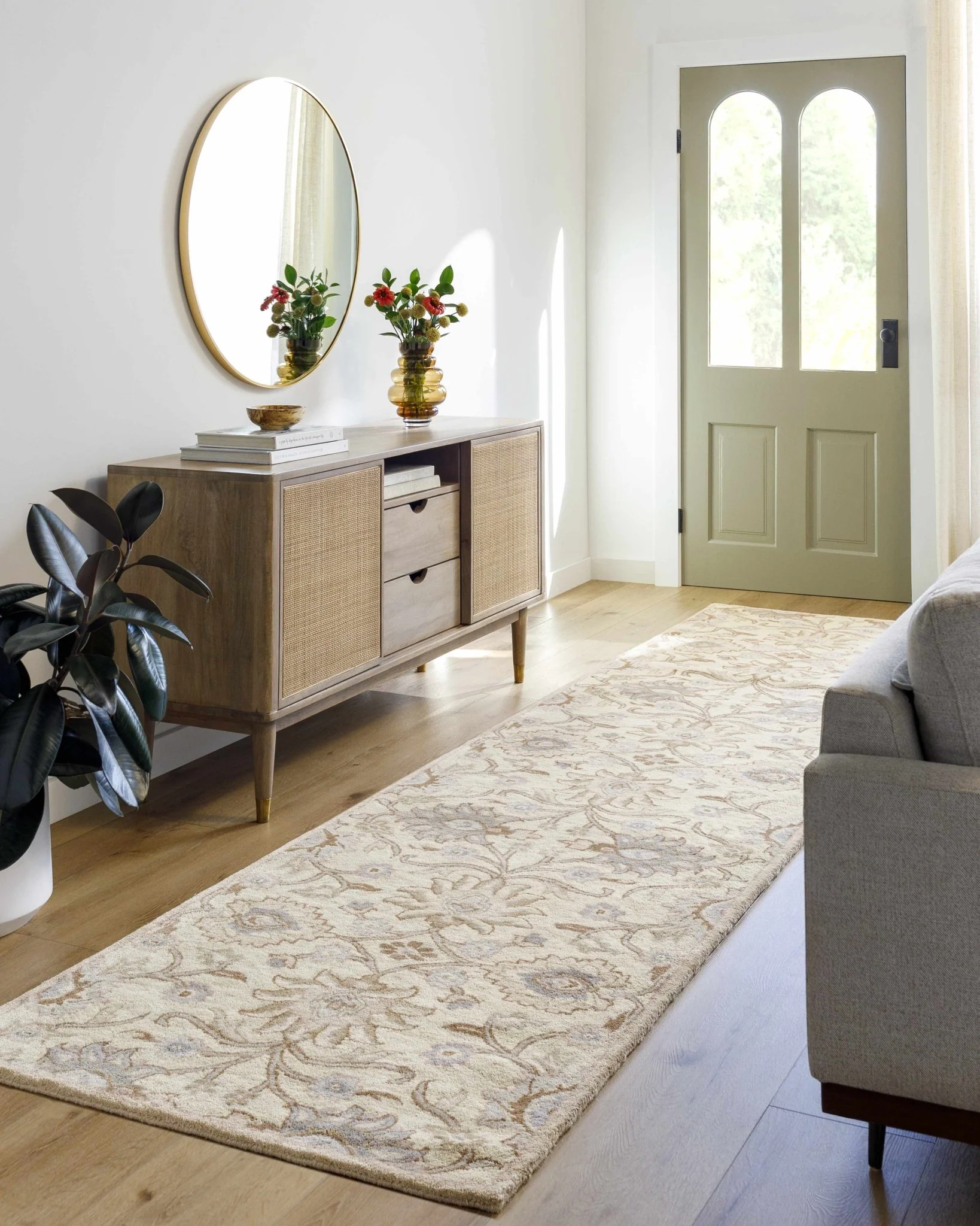 Floral Beige, Tan, Violet and Brown Traditional Hand Tufted wool area Rug - Image 22