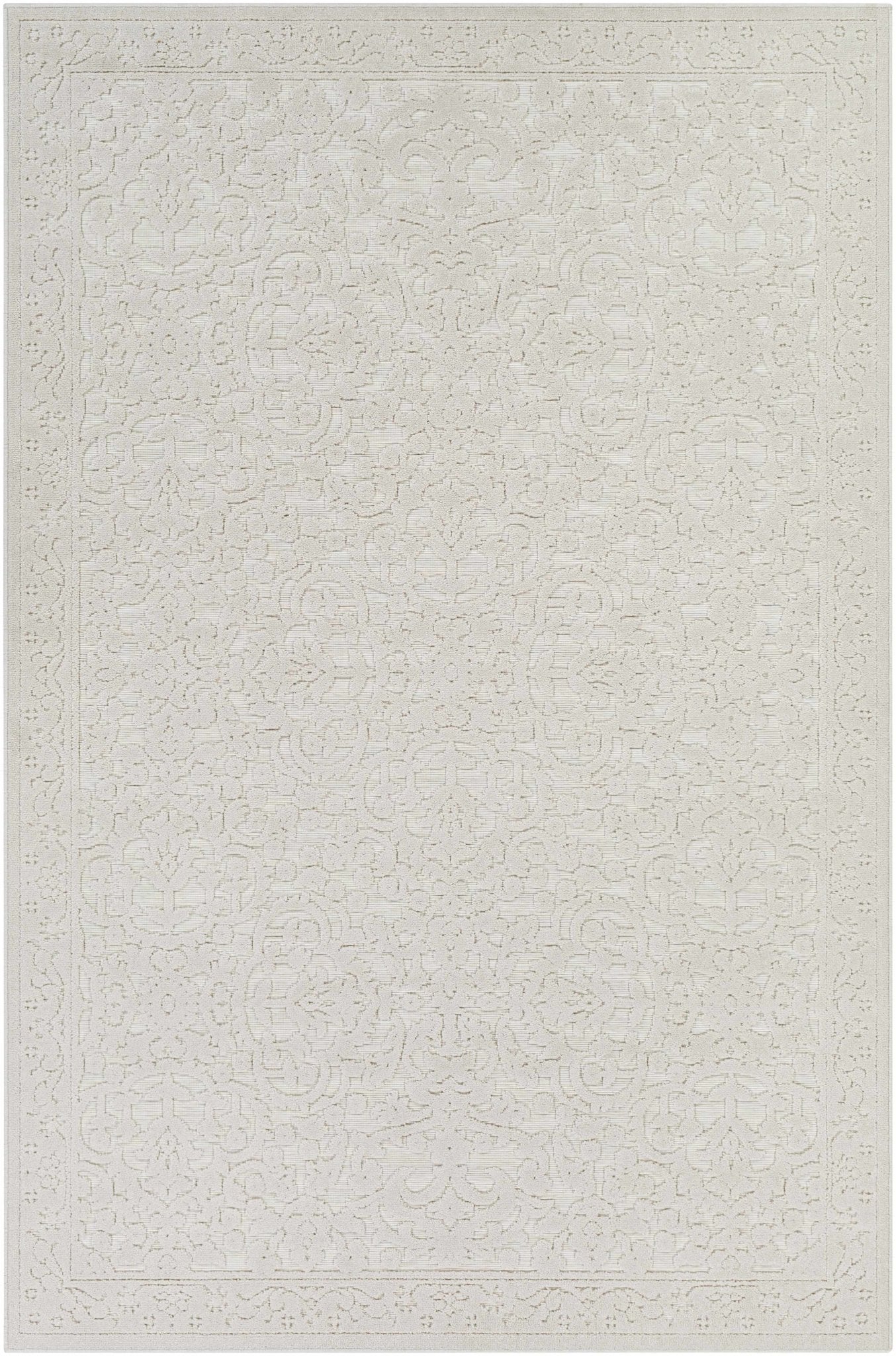 Premium style contemporary self Texture Ivory Outdoor Safe Area Rug - Image 10