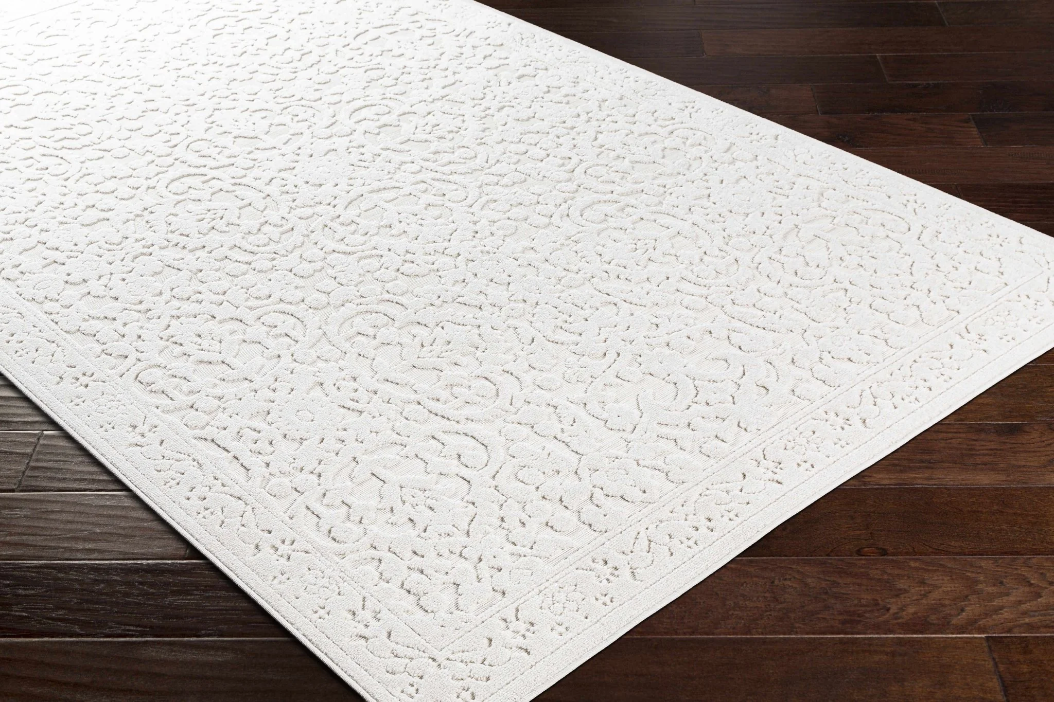 Premium style contemporary self Texture Ivory Outdoor Safe Area Rug - Image 8