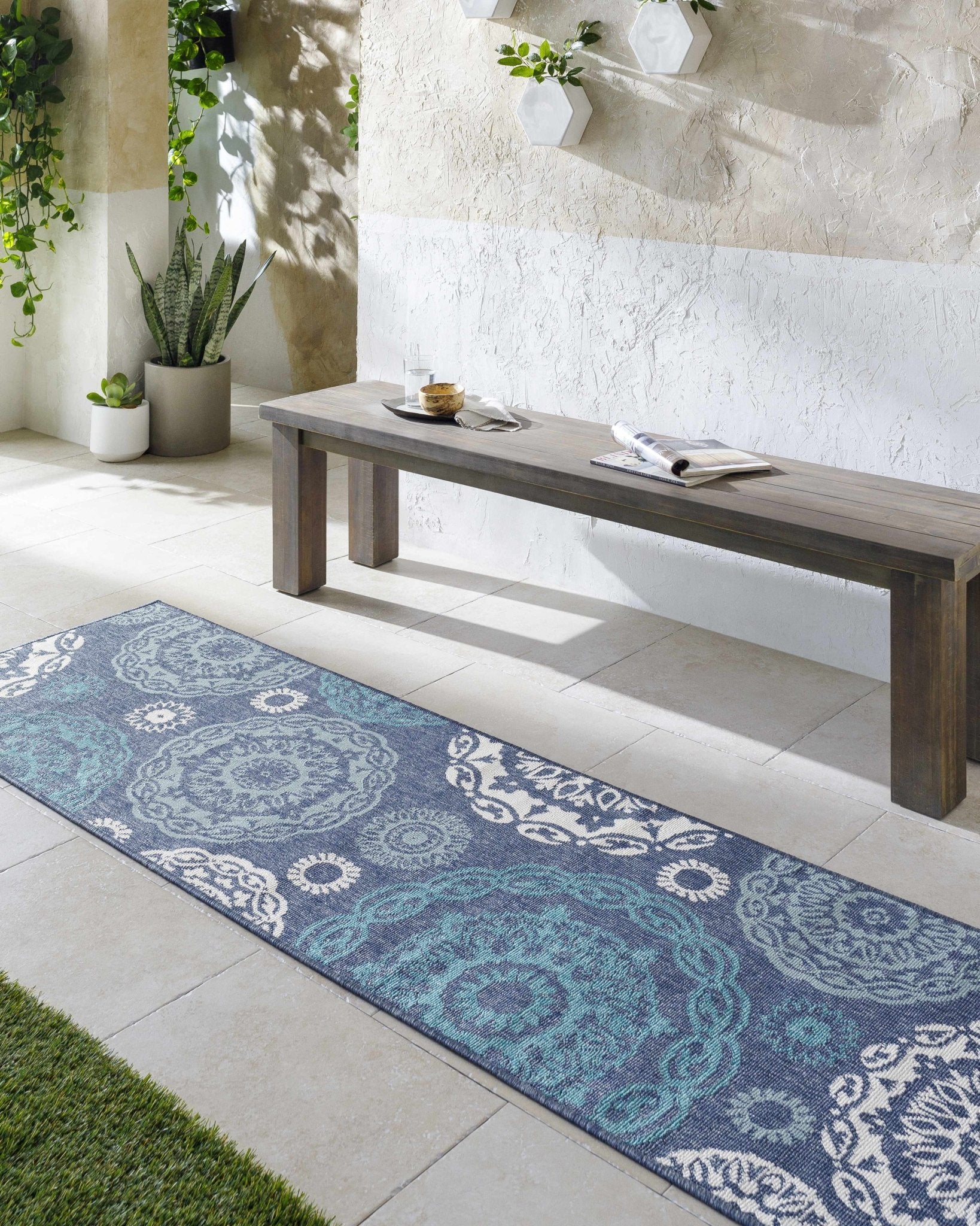 Contemporary Floral Design Charcoal, Teal. White, Blue Multi Size Area Rug - Image 13