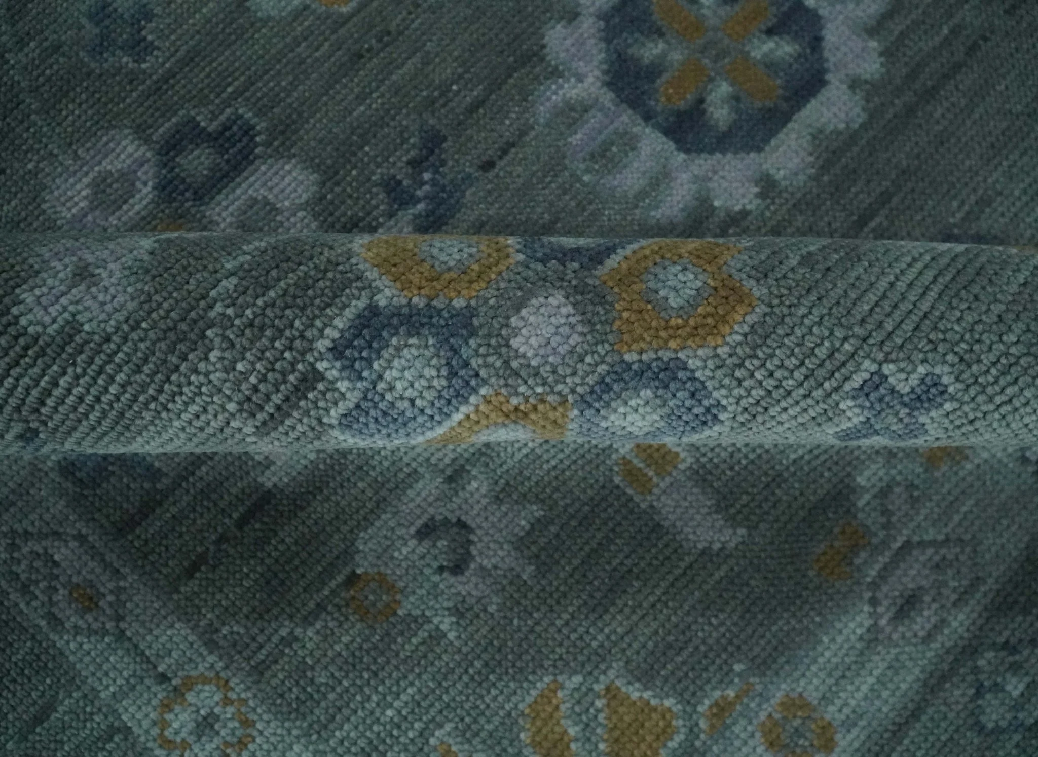 Antique Finish Gray Hand knotted Traditional Oushak Custom Made wool Area Rug - Image 6
