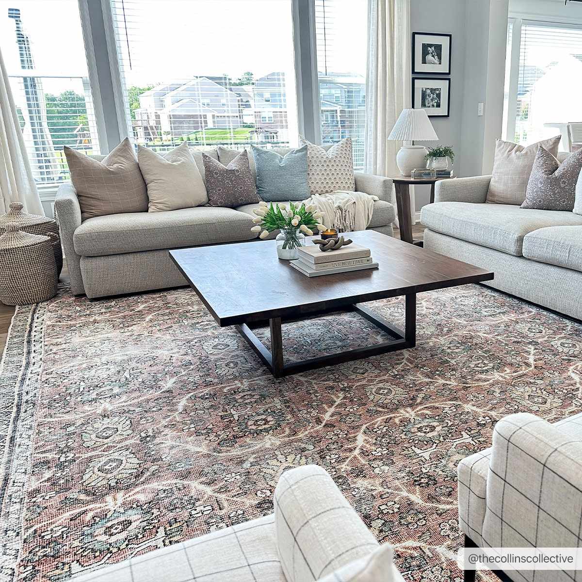 Traditional Vintage Turkish Design Peach, Ivory and Brown Low pile  Area Rug - Image 2