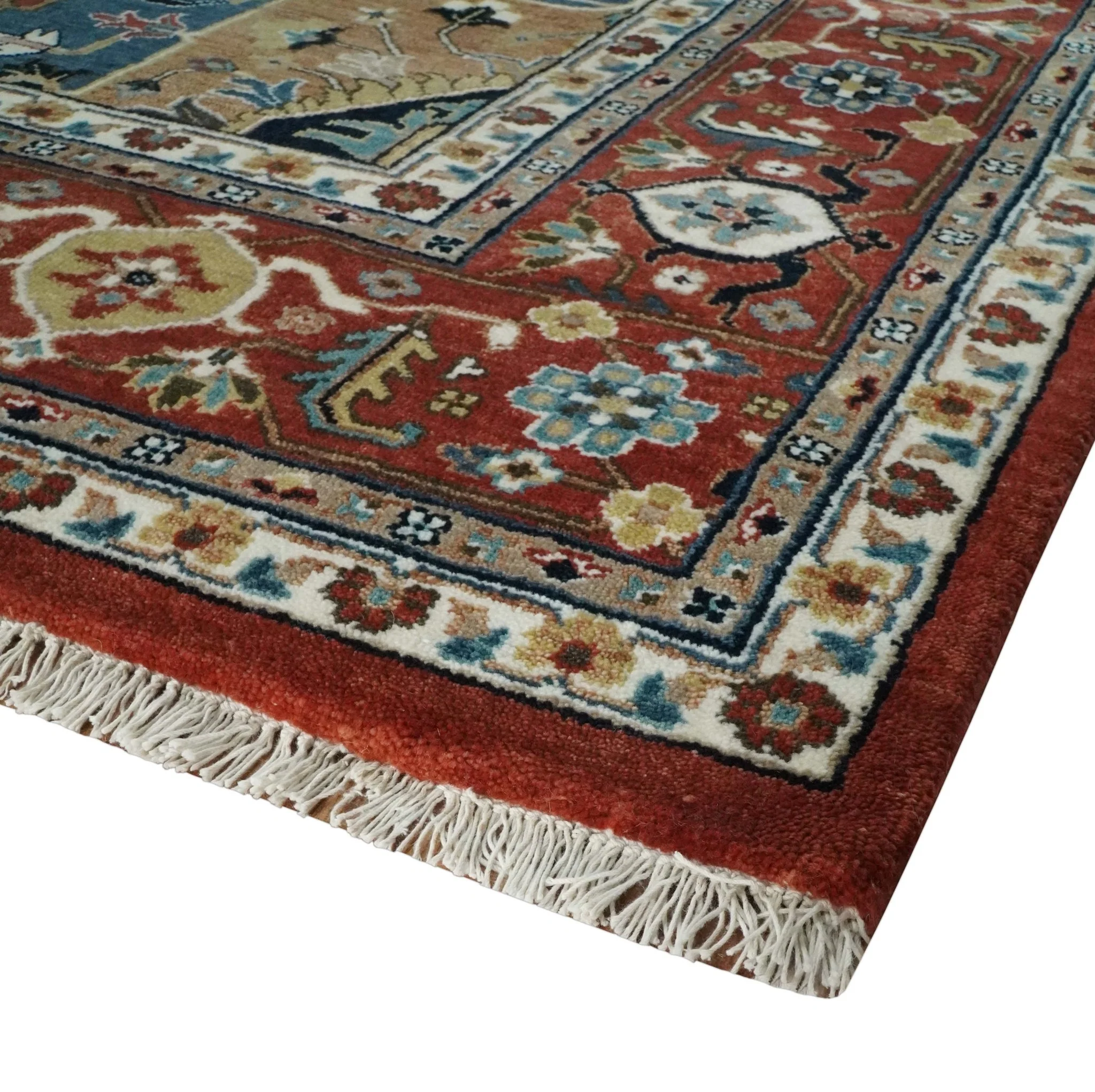 9x12  Traditional Fine Premium Ivory, Black and Brown Hand knotted wool Area Rug - Image 5