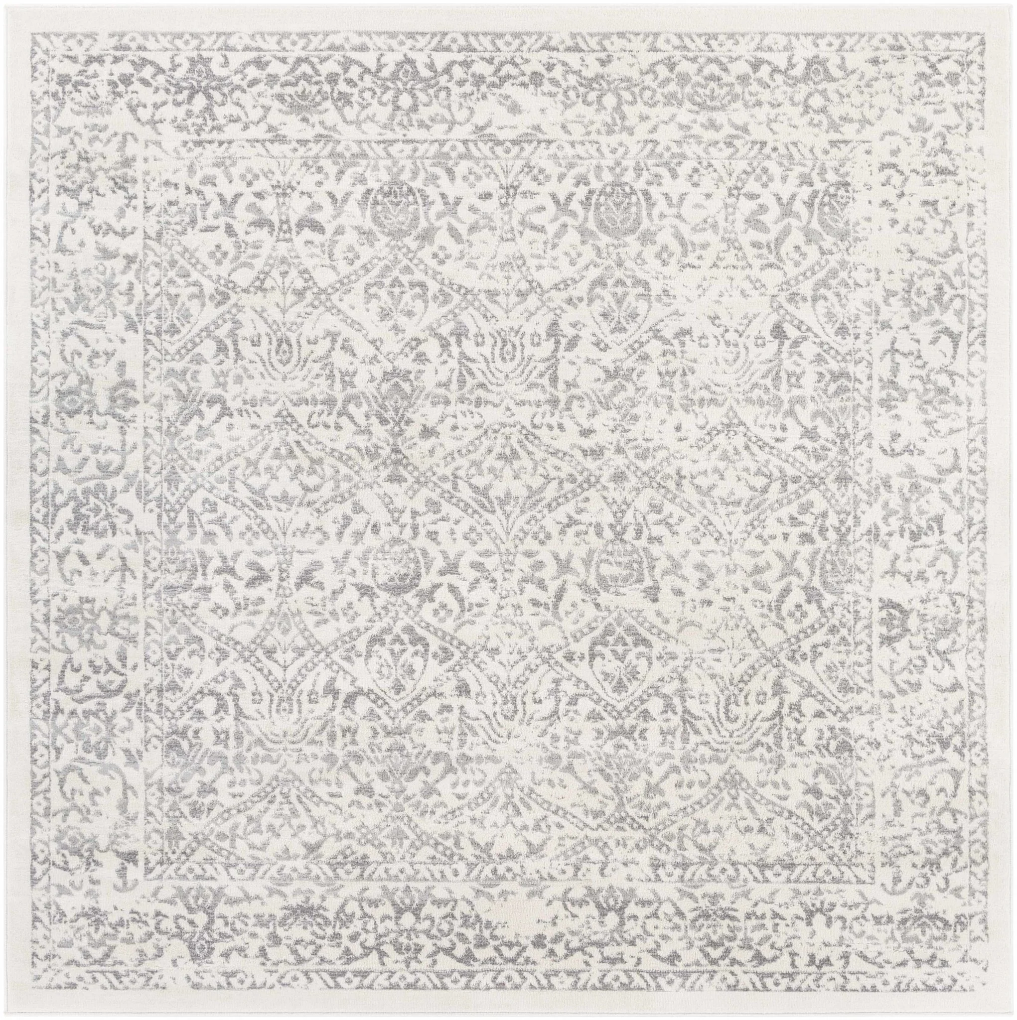 Premium style Traditional Ikat Design Ivory, Beige and Charcoal Area Rug - Image 13
