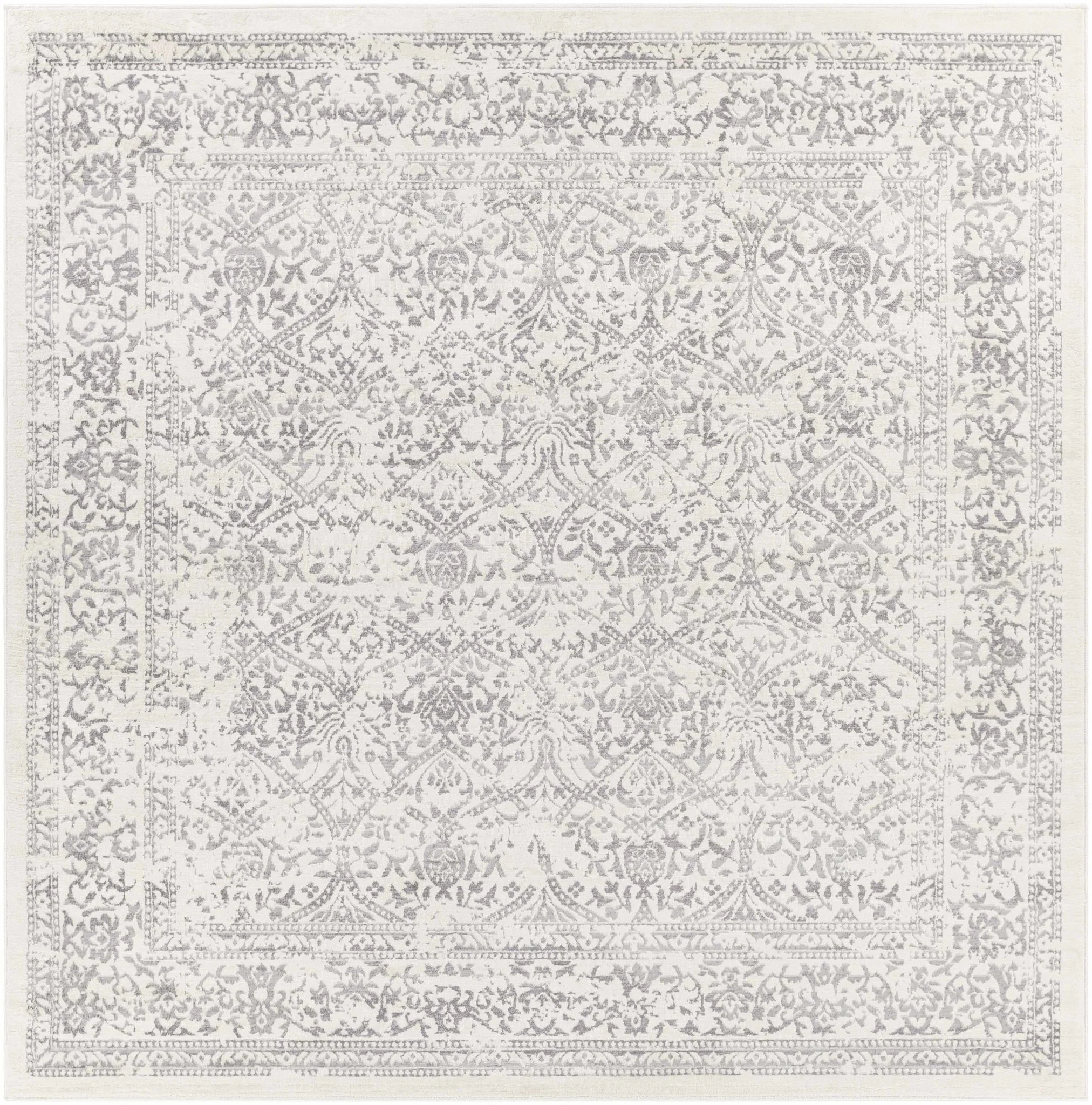 Premium style Traditional Ikat Design Ivory, Beige and Charcoal Area Rug - Image 15
