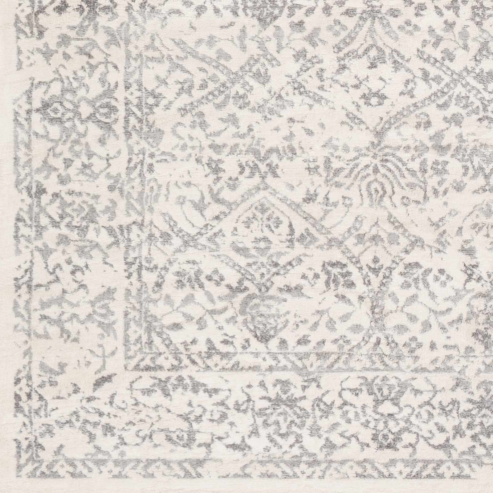 Premium style Traditional Ikat Design Ivory, Beige and Charcoal Area Rug - Image 8