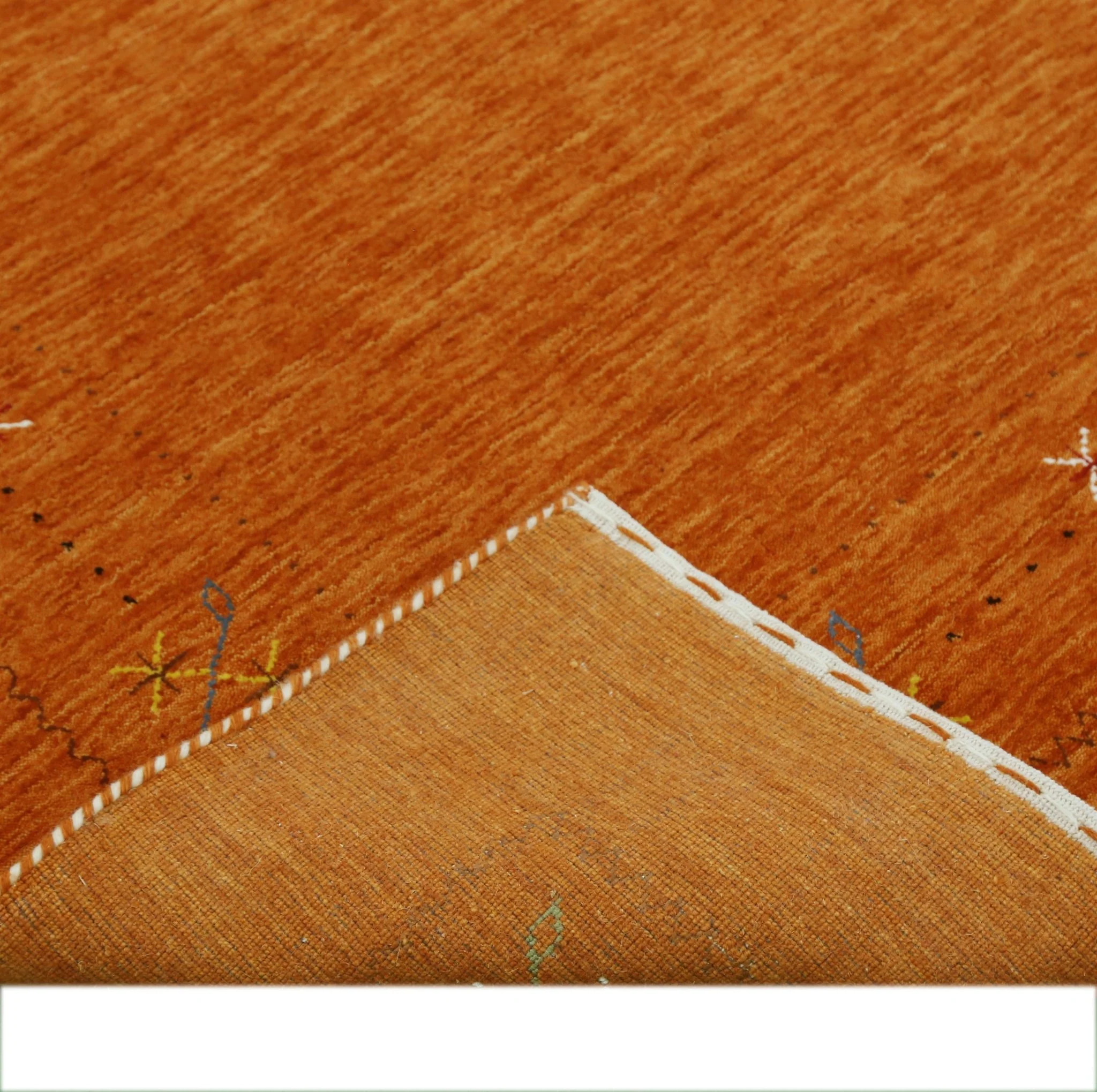 Gabbeh Border Orange Rust Hand Loomed Wool Area Rug - Image 10