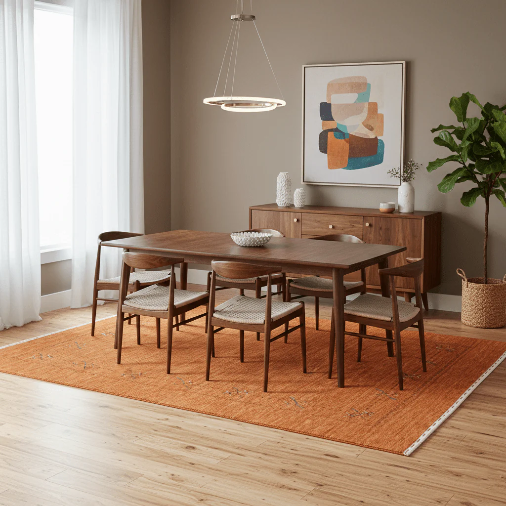 Gabbeh Border Orange Rust Hand Loomed Wool Area Rug - Image 2
