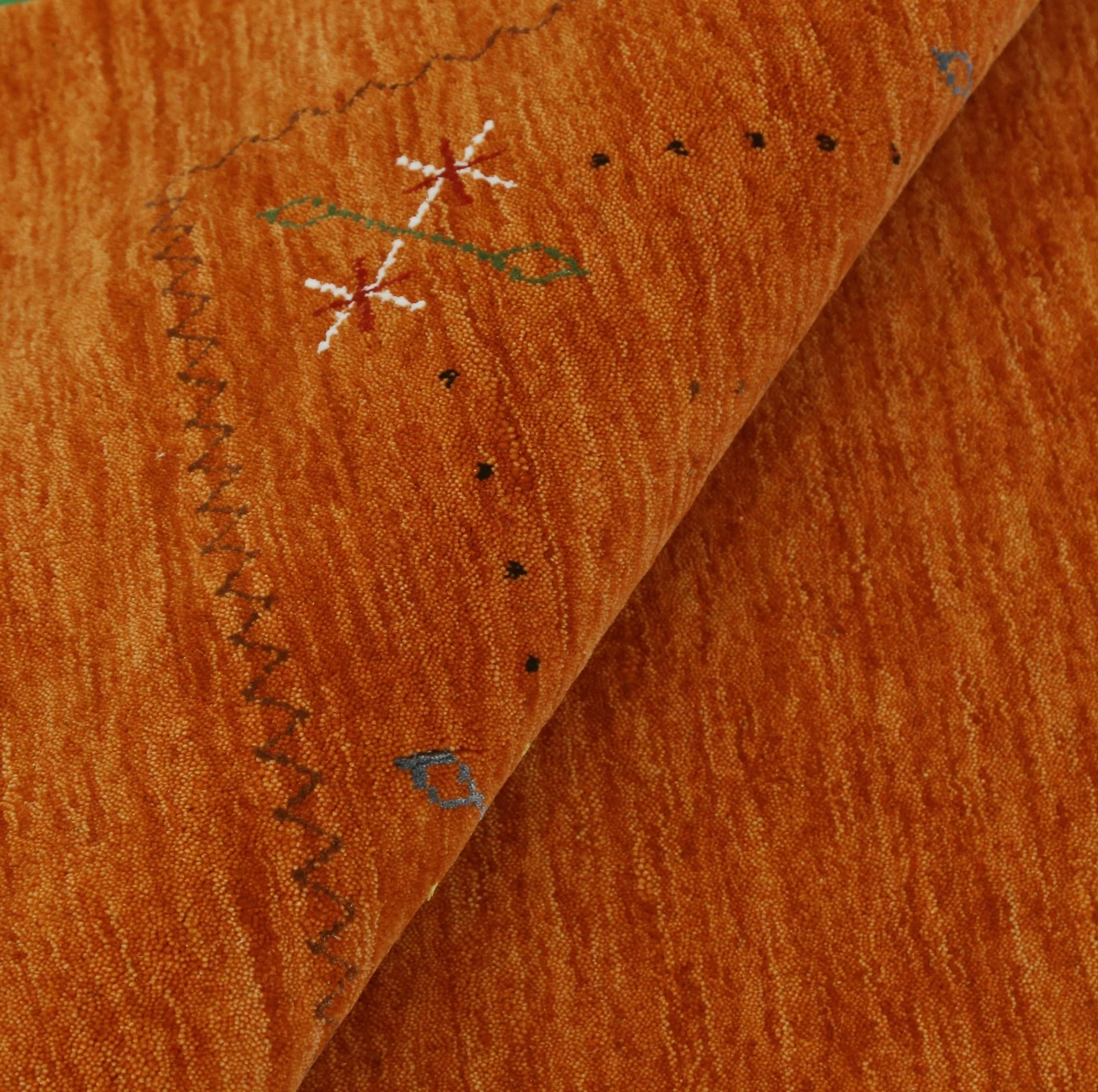 Gabbeh Border Orange Rust Hand Loomed Wool Area Rug - Image 3