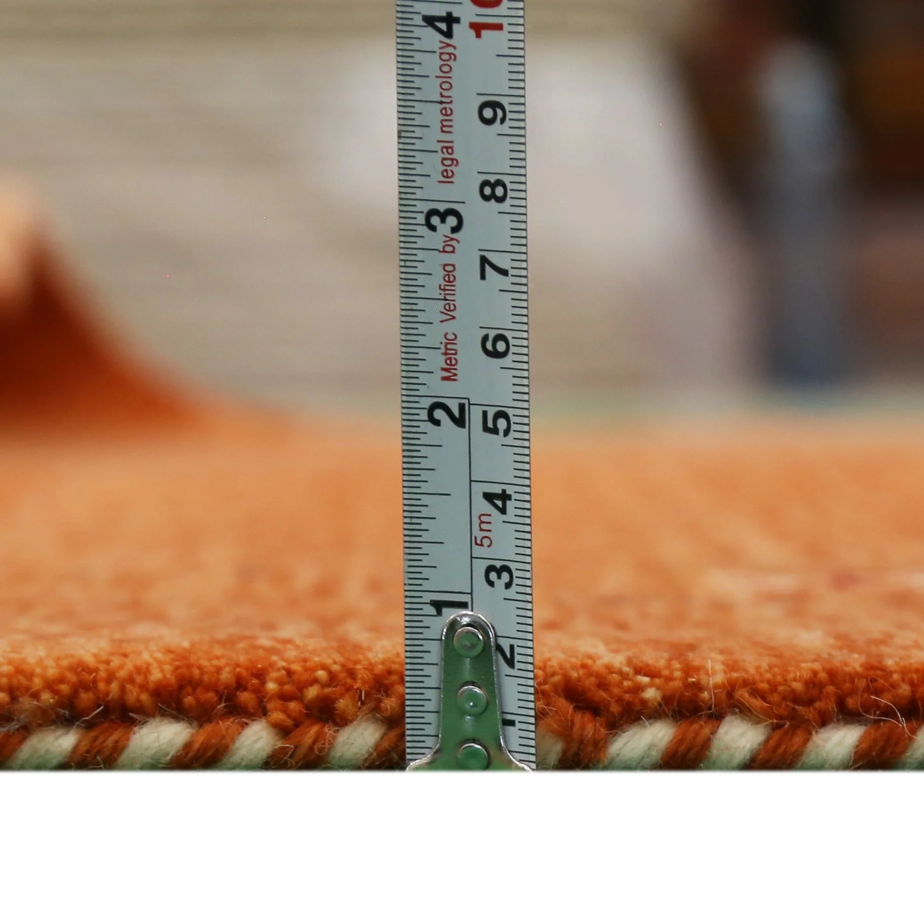 Gabbeh Border Orange Rust Hand Loomed Wool Area Rug - Image 4