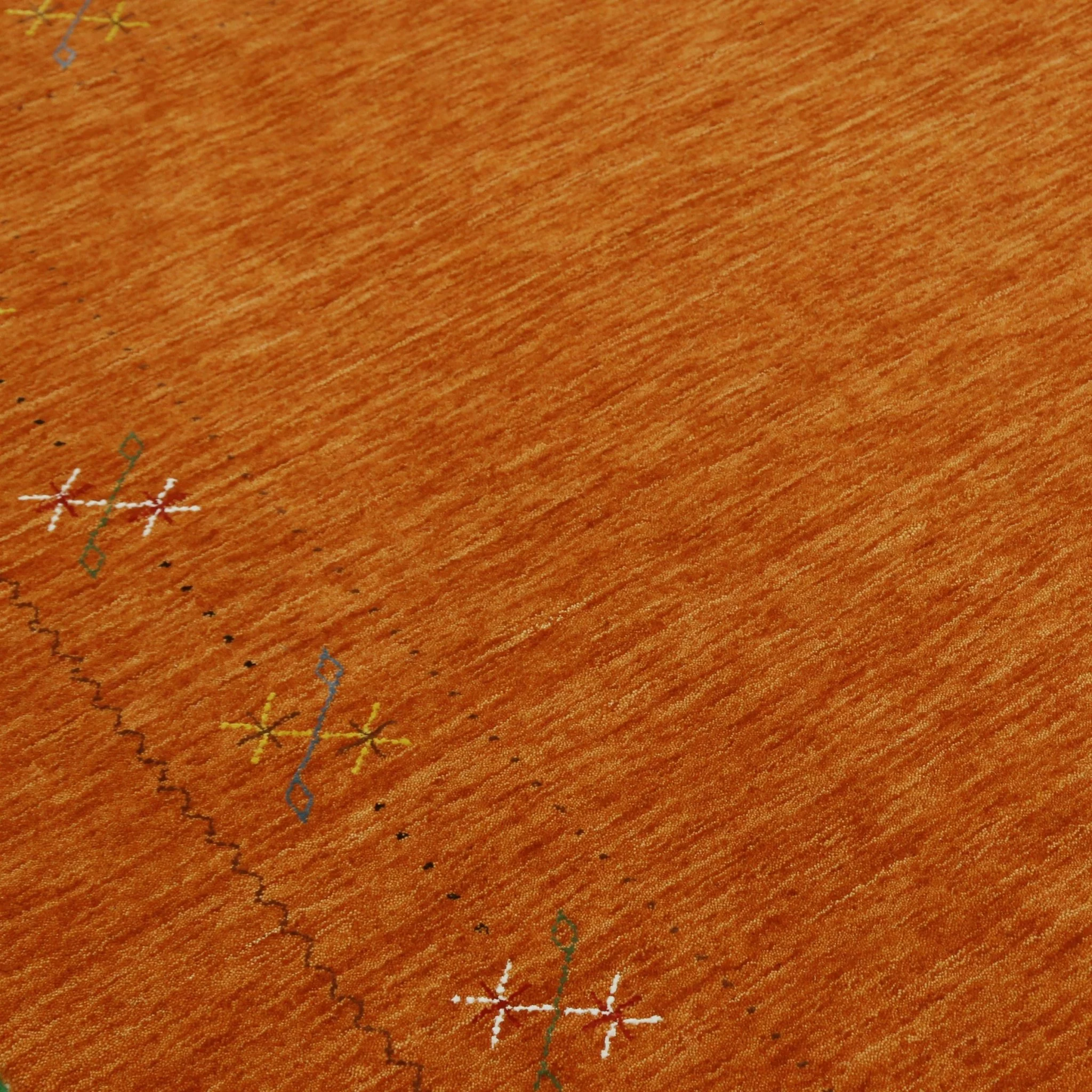 Gabbeh Border Orange Rust Hand Loomed Wool Area Rug - Image 5