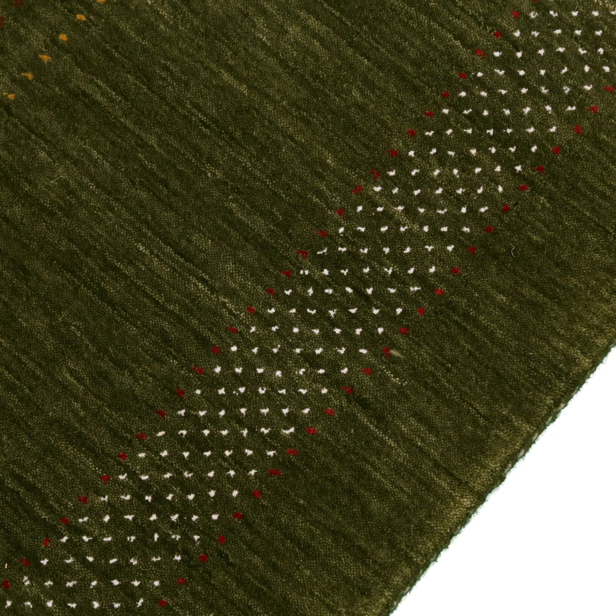 Gabbeh Design Hand Loomed Green Wool Area Rug - Image 7