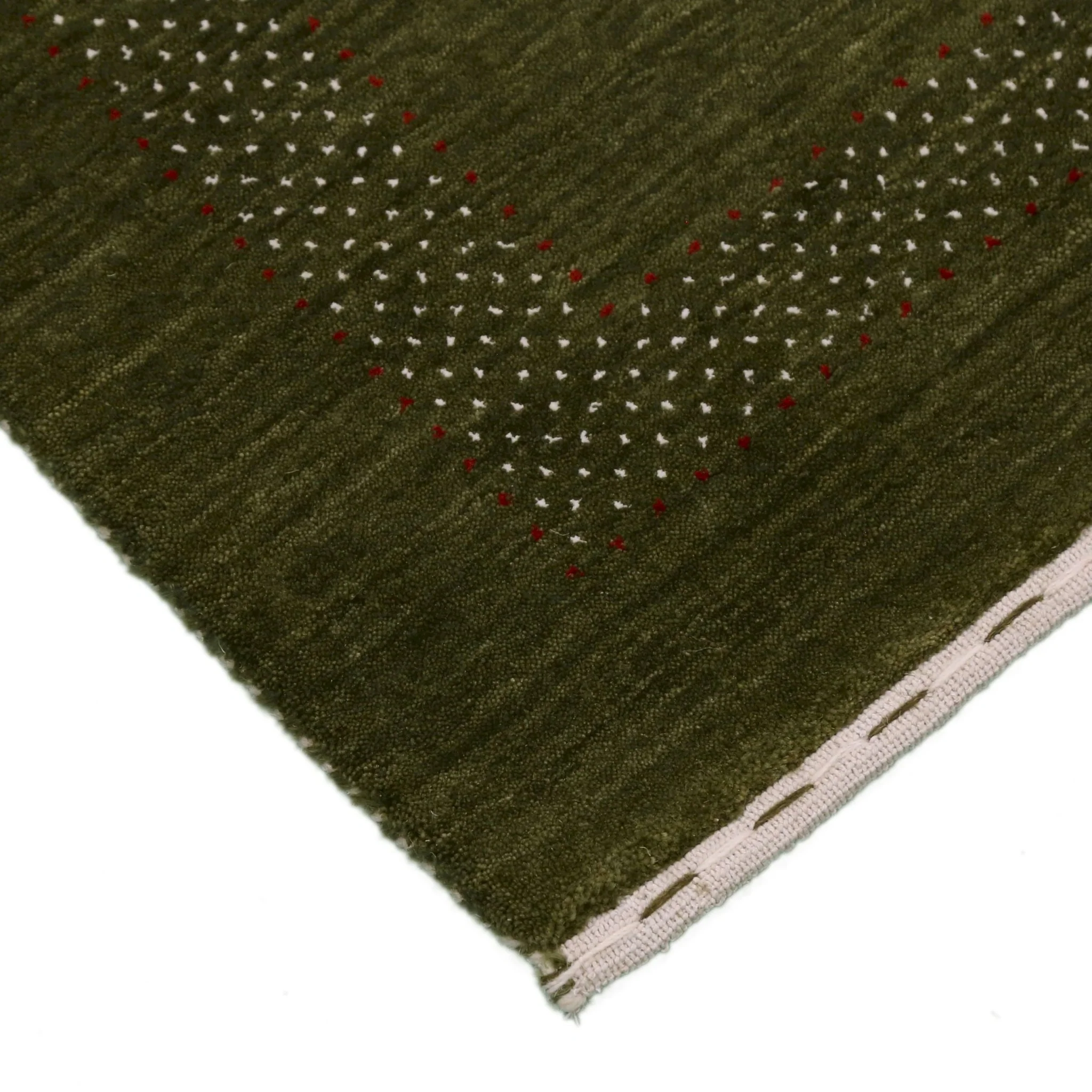 Gabbeh Design Hand Loomed Green Wool Area Rug - Image 9