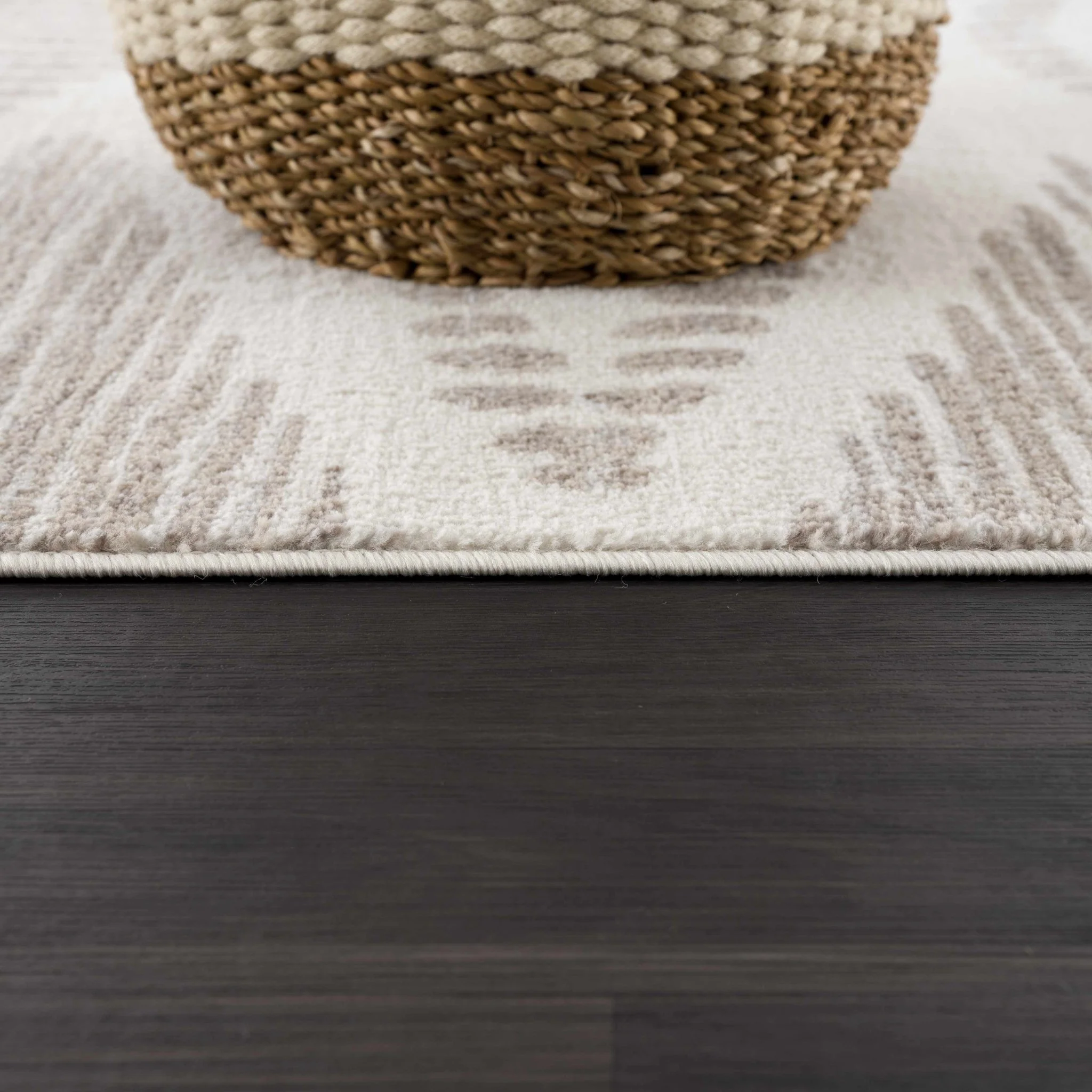 Contemporary Geometric Beige and Brown Low pile multi size Area Rug - Image 10