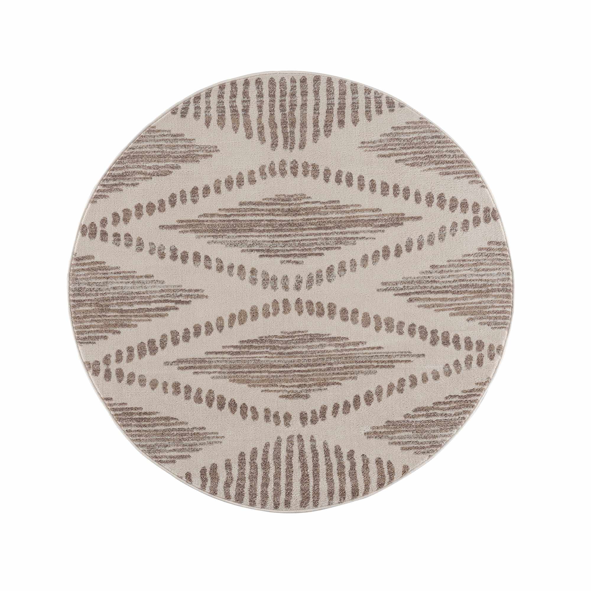 Contemporary Geometric Beige and Brown Low pile multi size Area Rug - Image 6