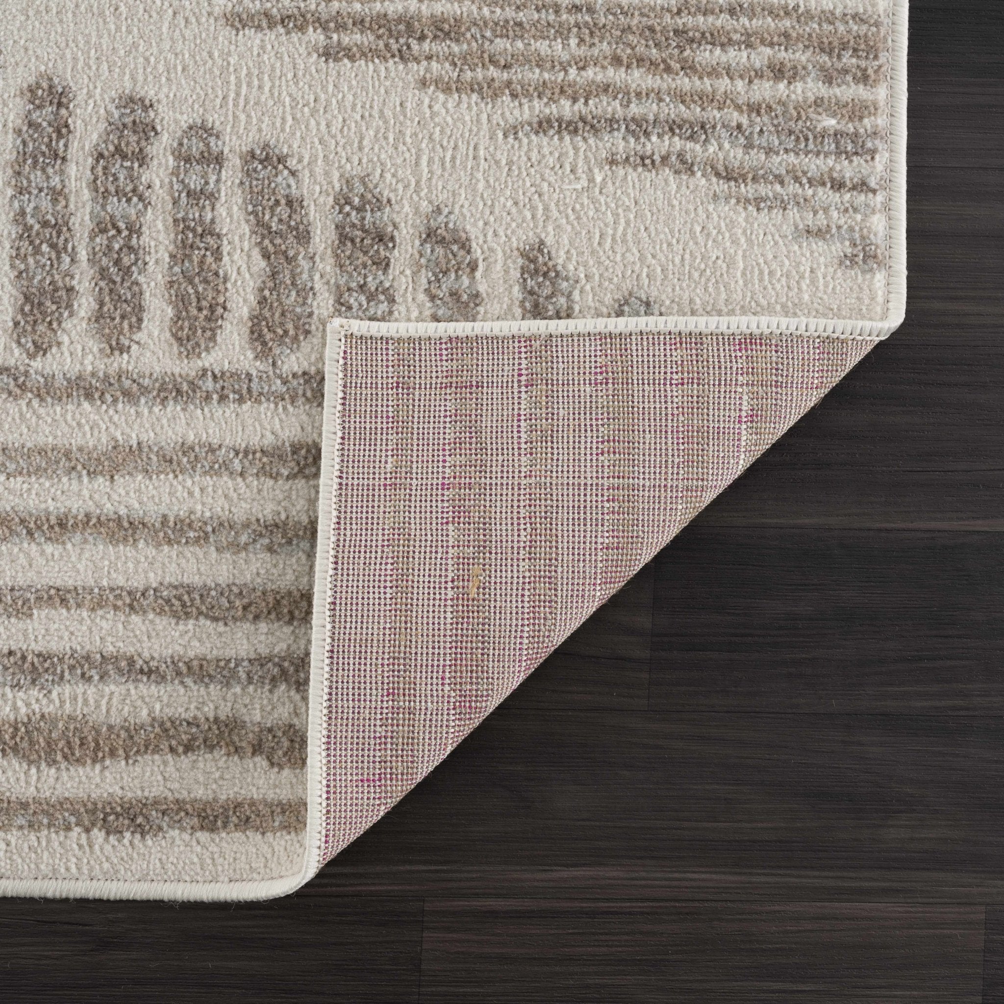 Contemporary Geometric Beige and Brown Low pile multi size Area Rug - Image 8