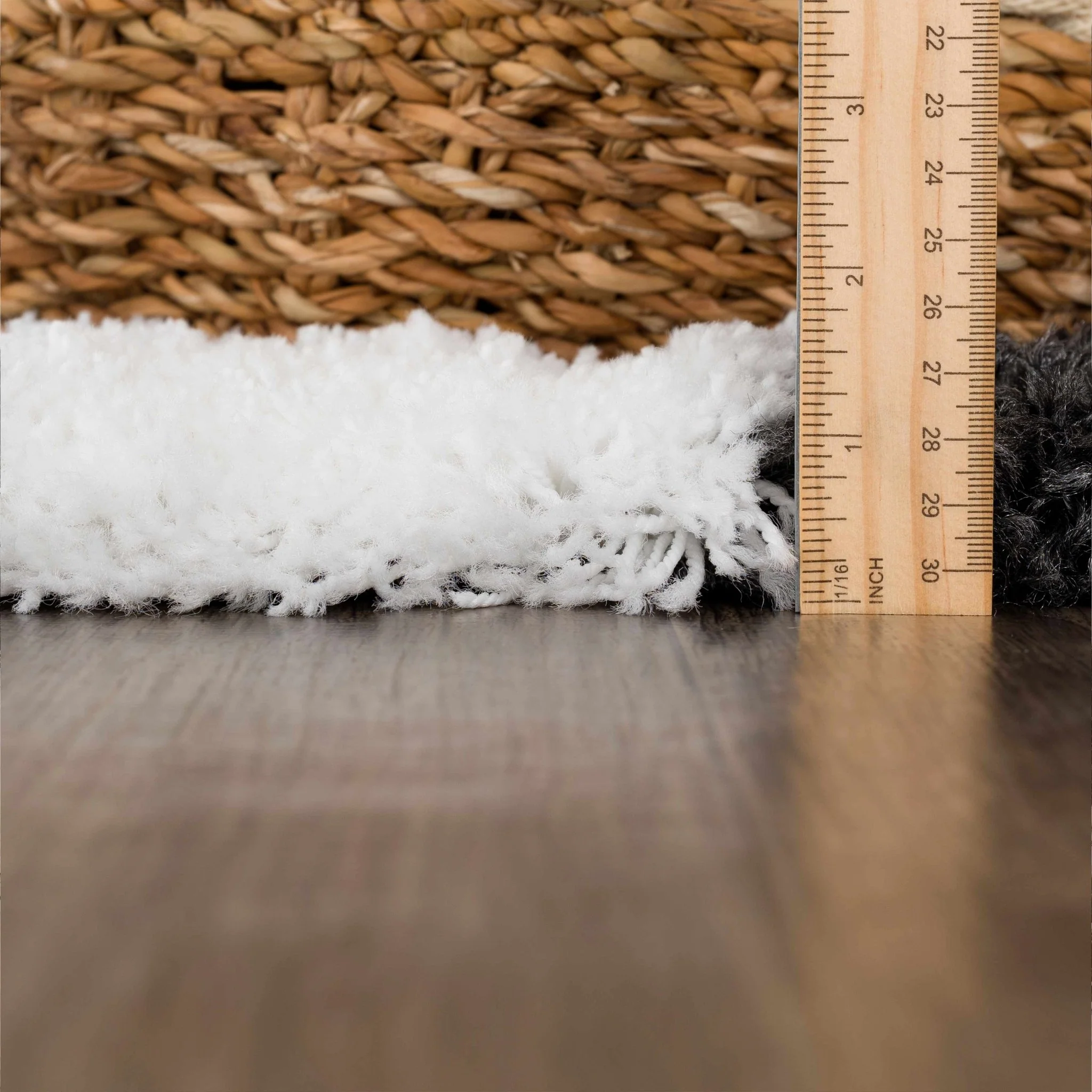Modern geometric Black and White Checkboard style Plush pile Area Rug - Image 14