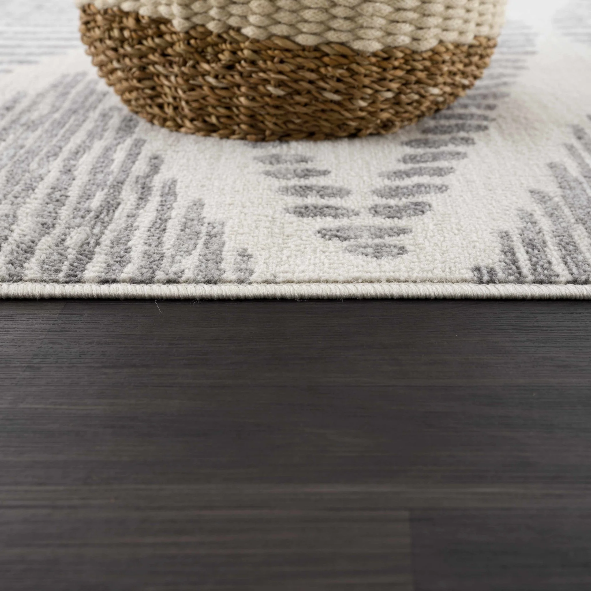 Contemporary Geometric Design Beige and Gray Low pile  Area Rug - Image 10