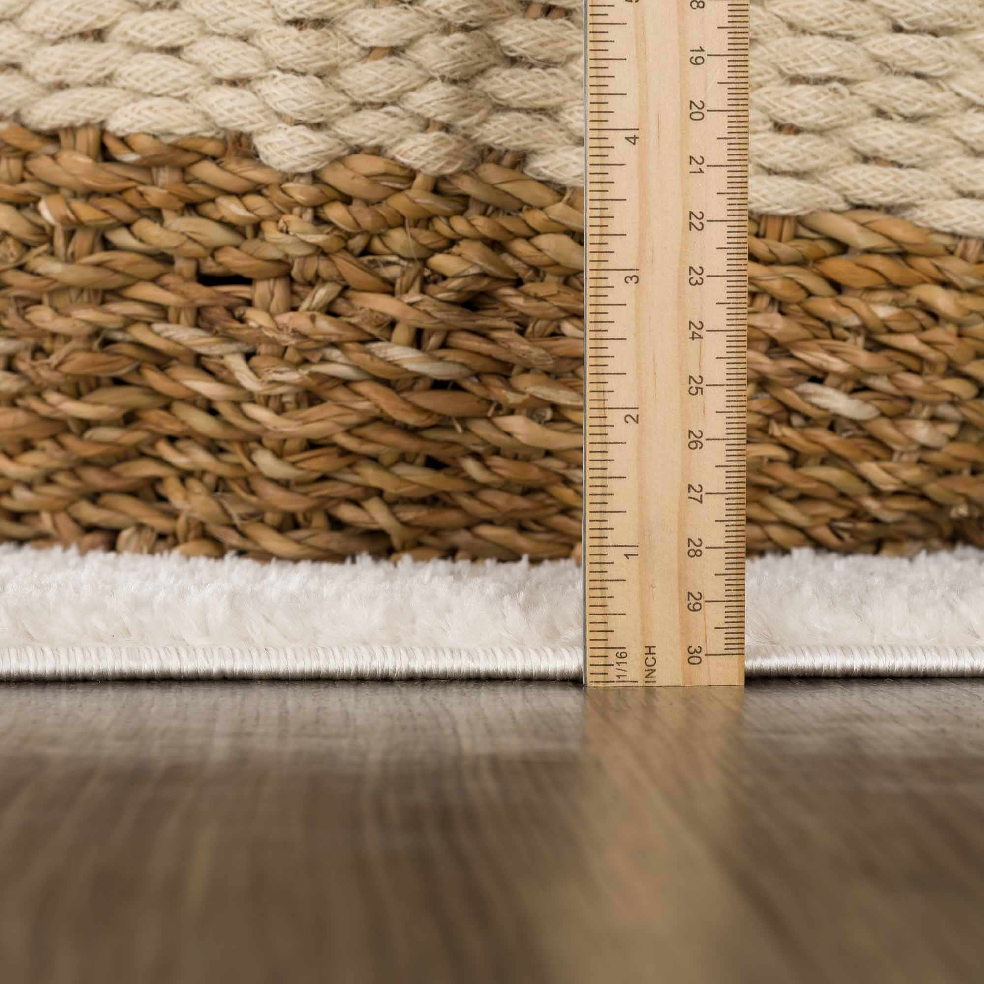 Modern Geometrical Beige and Black Plush Pile Area Rug - Image 12