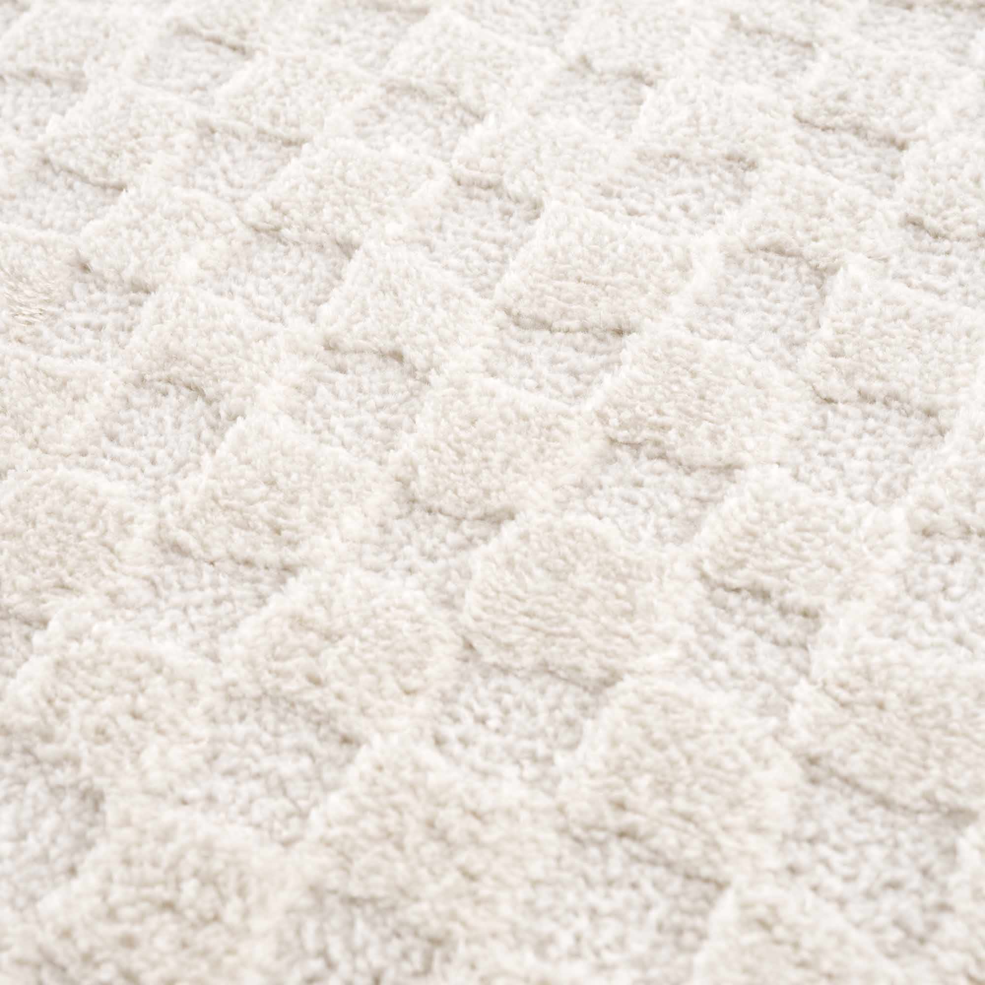 Modern Geometrical Beige Checkered Plush Pile Moroccan Style Area Rug - Image 14