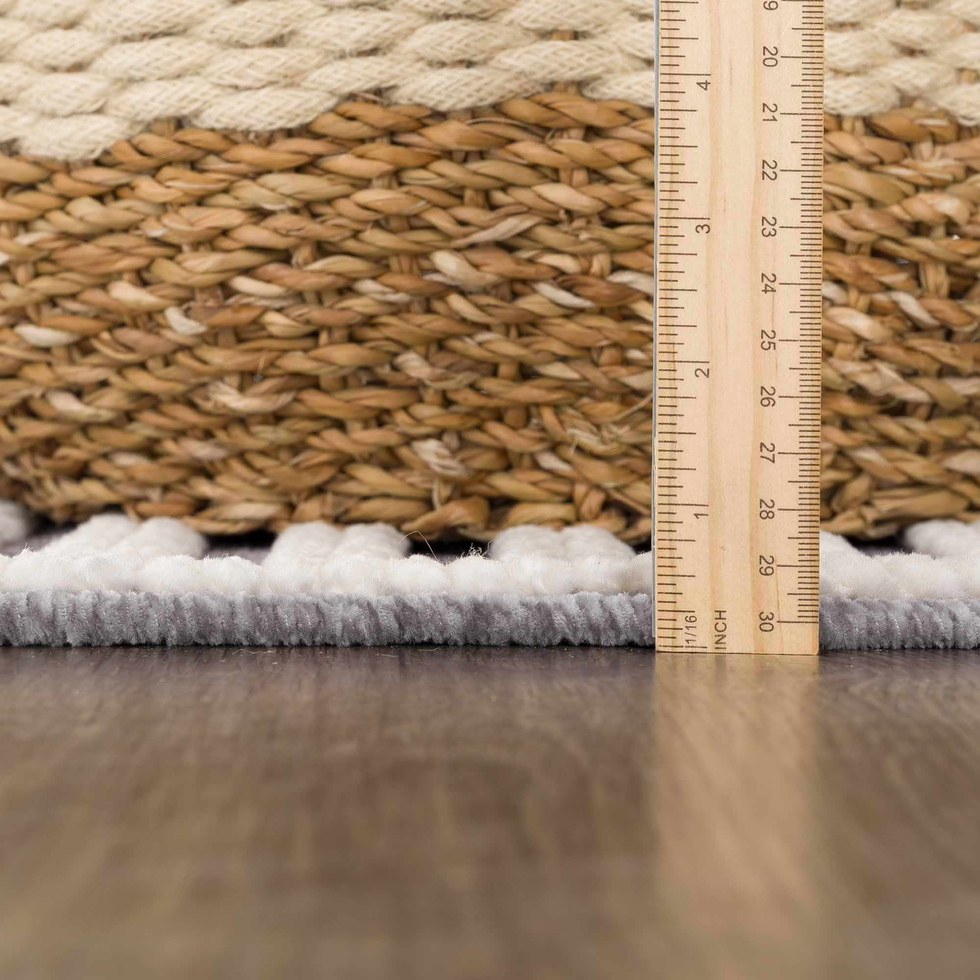 Modern Geometrical Arc Texture Ivory and Purple Washable Area Rug - Image 11