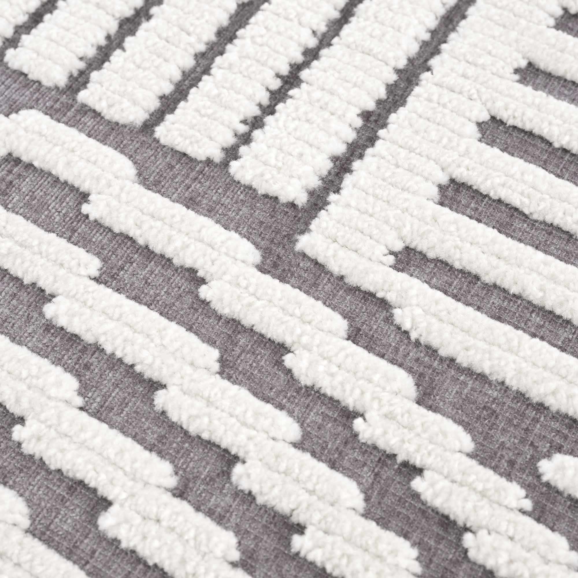 Modern Geometrical Arc Texture Ivory and Purple Washable Area Rug - Image 12