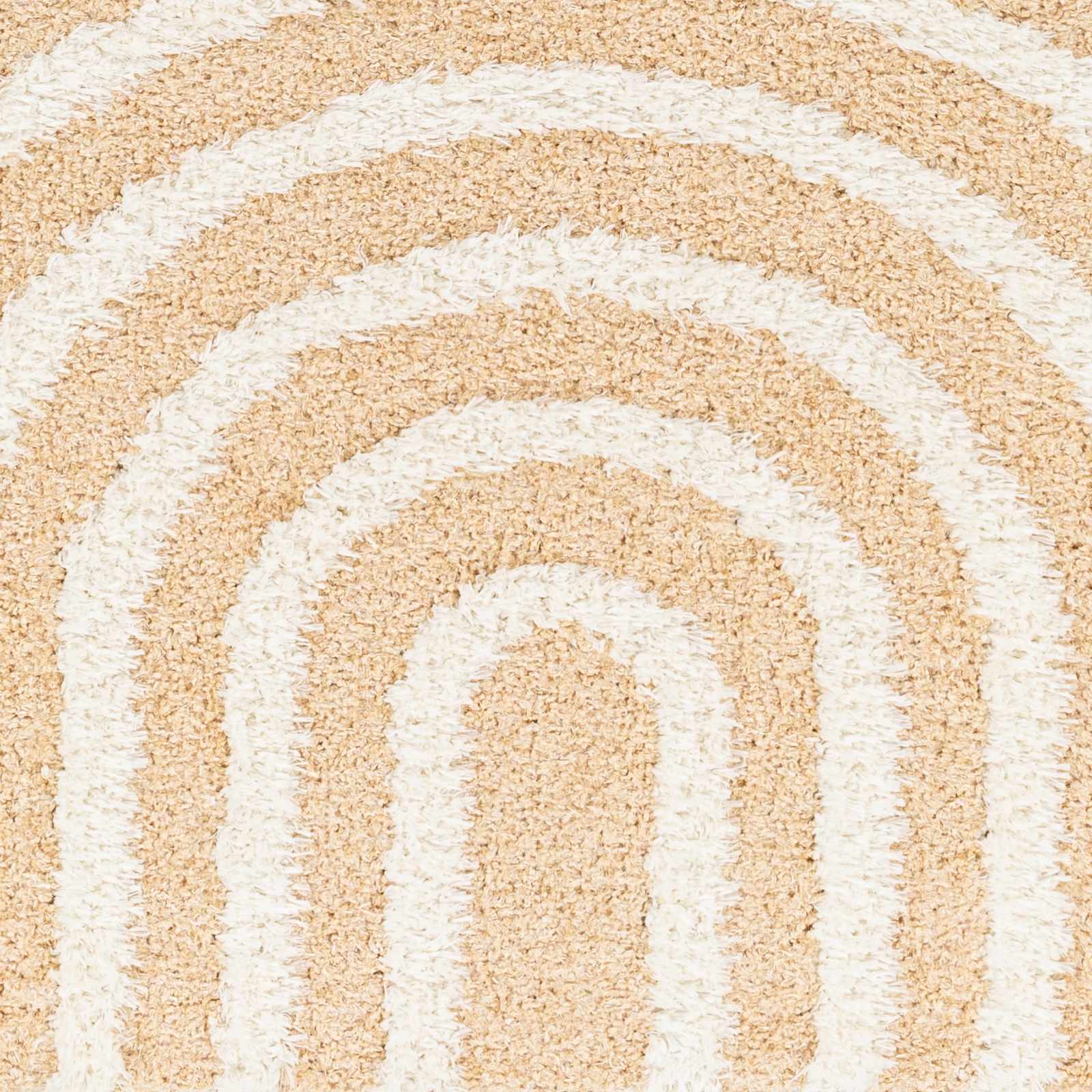 Modern Geometrical Ivory and Beige Plush pile Moroccan Style Area Rug - Image 3