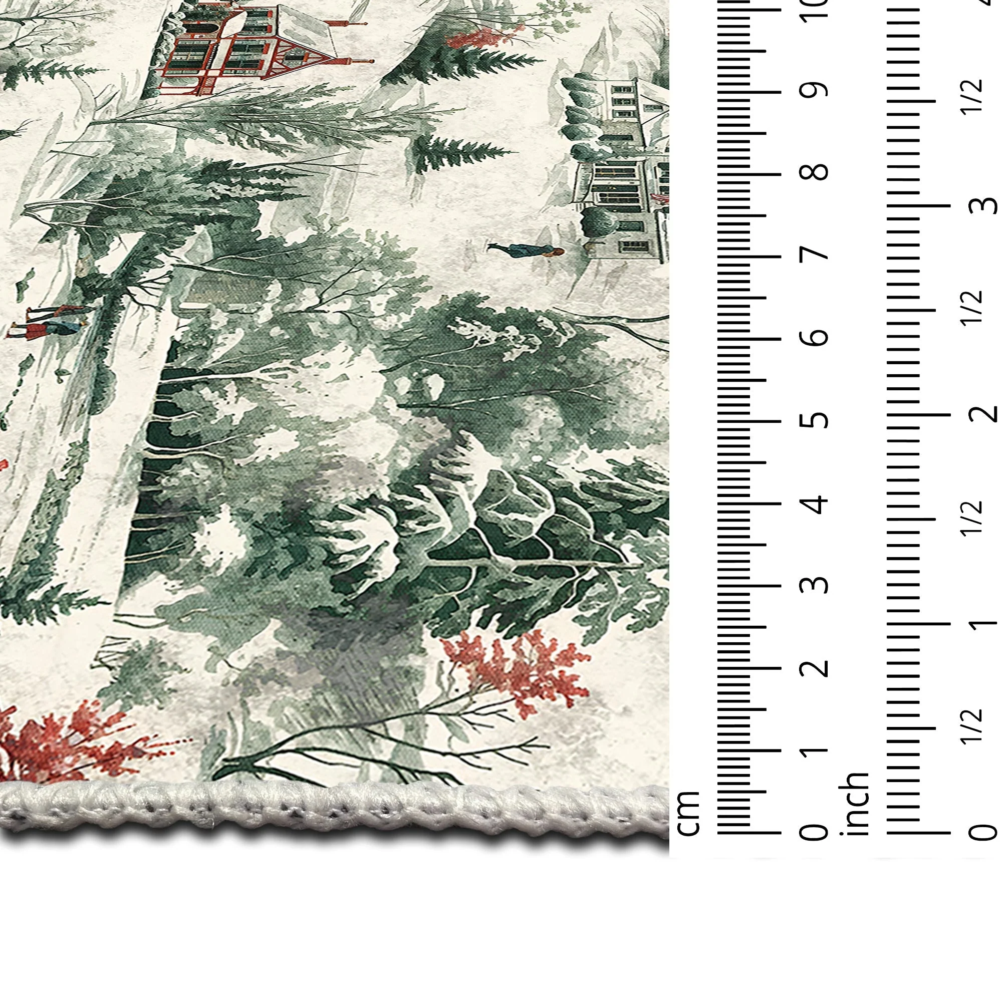 Glowmas Christmas Green Machine Washable Cotton Area Rug - Image 7