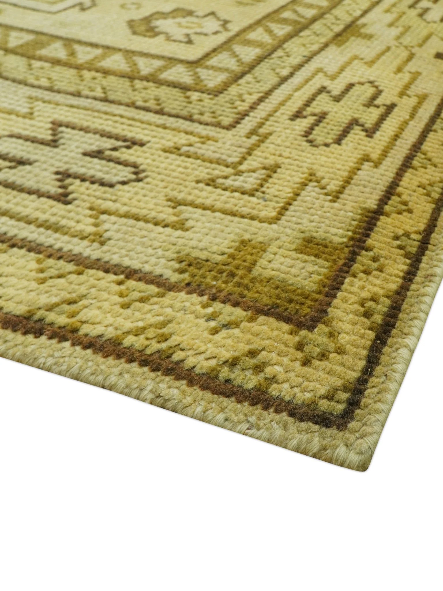 Brown And Beige Modern Traditional Design 5x8 Hand Knotted Wool Area Rug - Image 5