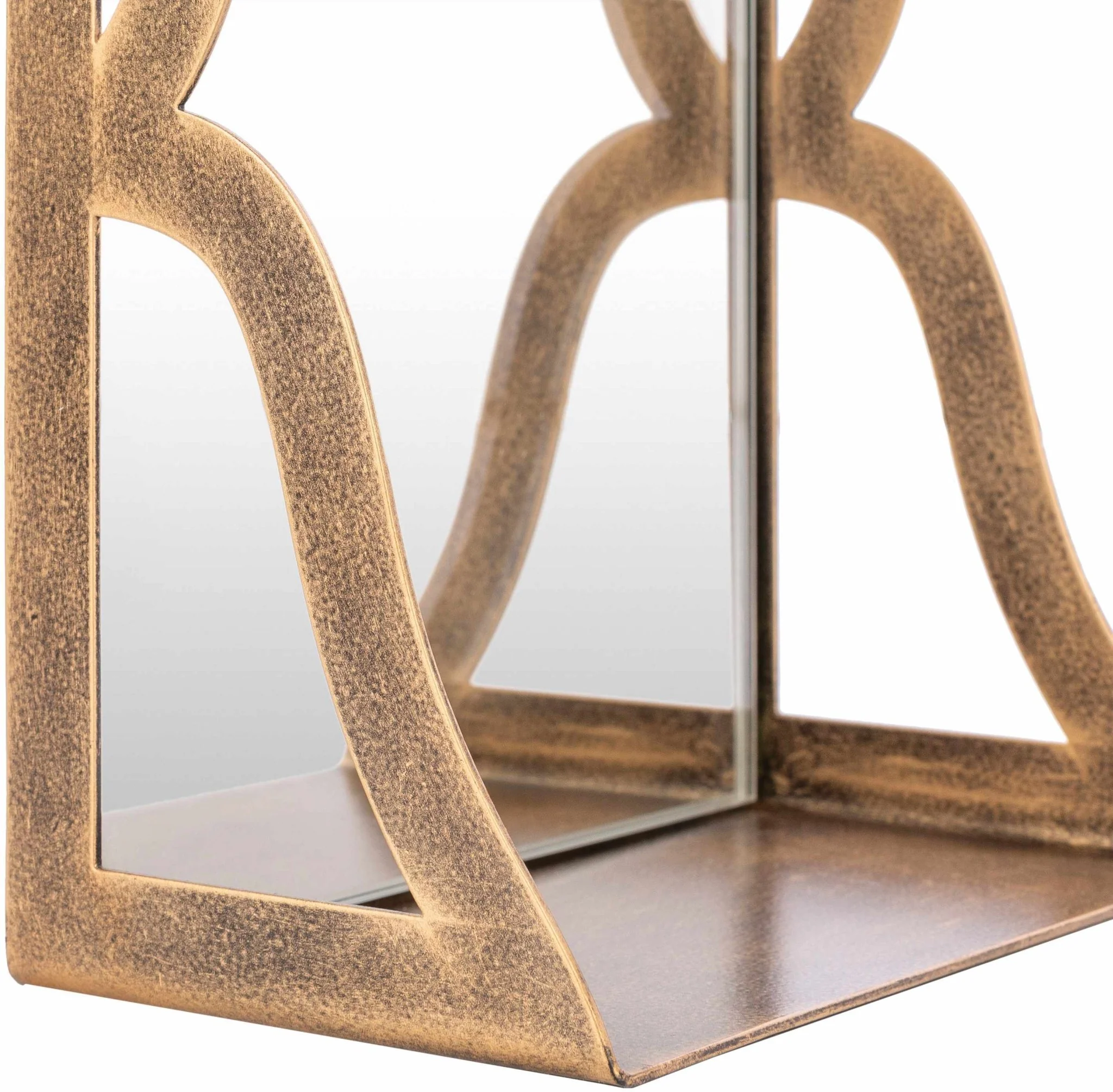 Gold and Taupe Rectangle Frame Stand Mirror - Image 8