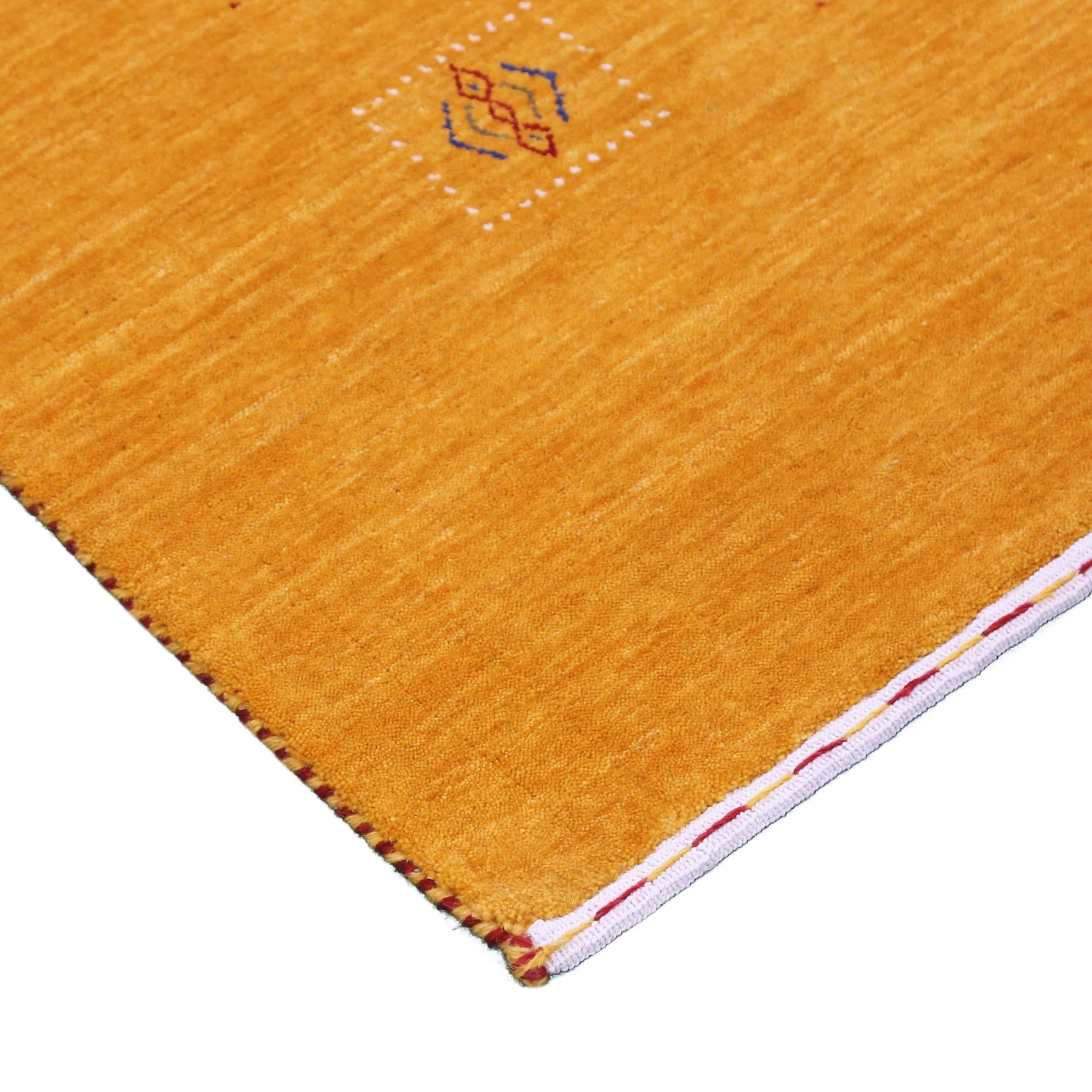 Gold Center Pattern Hand Loomed Wool Area Rug - Image 10
