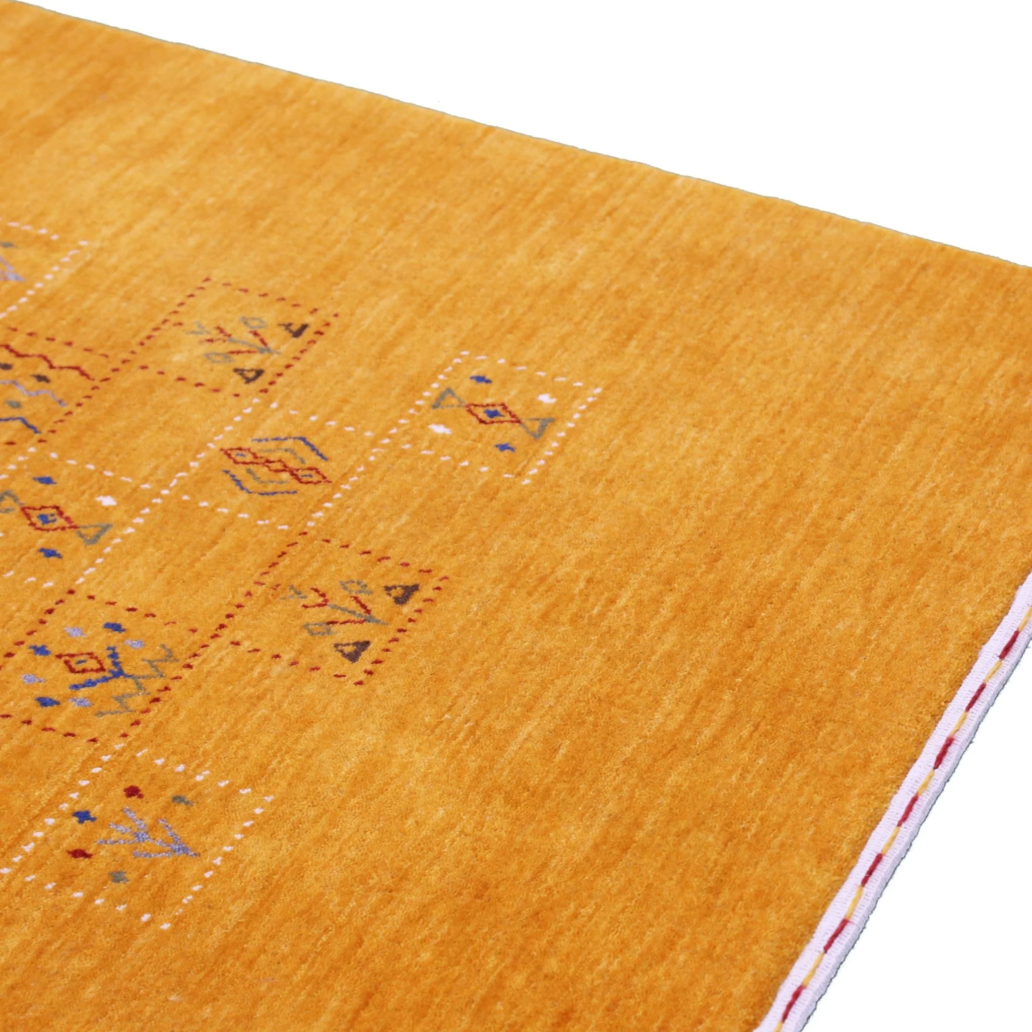 Gold Center Pattern Hand Loomed Wool Area Rug - Image 11