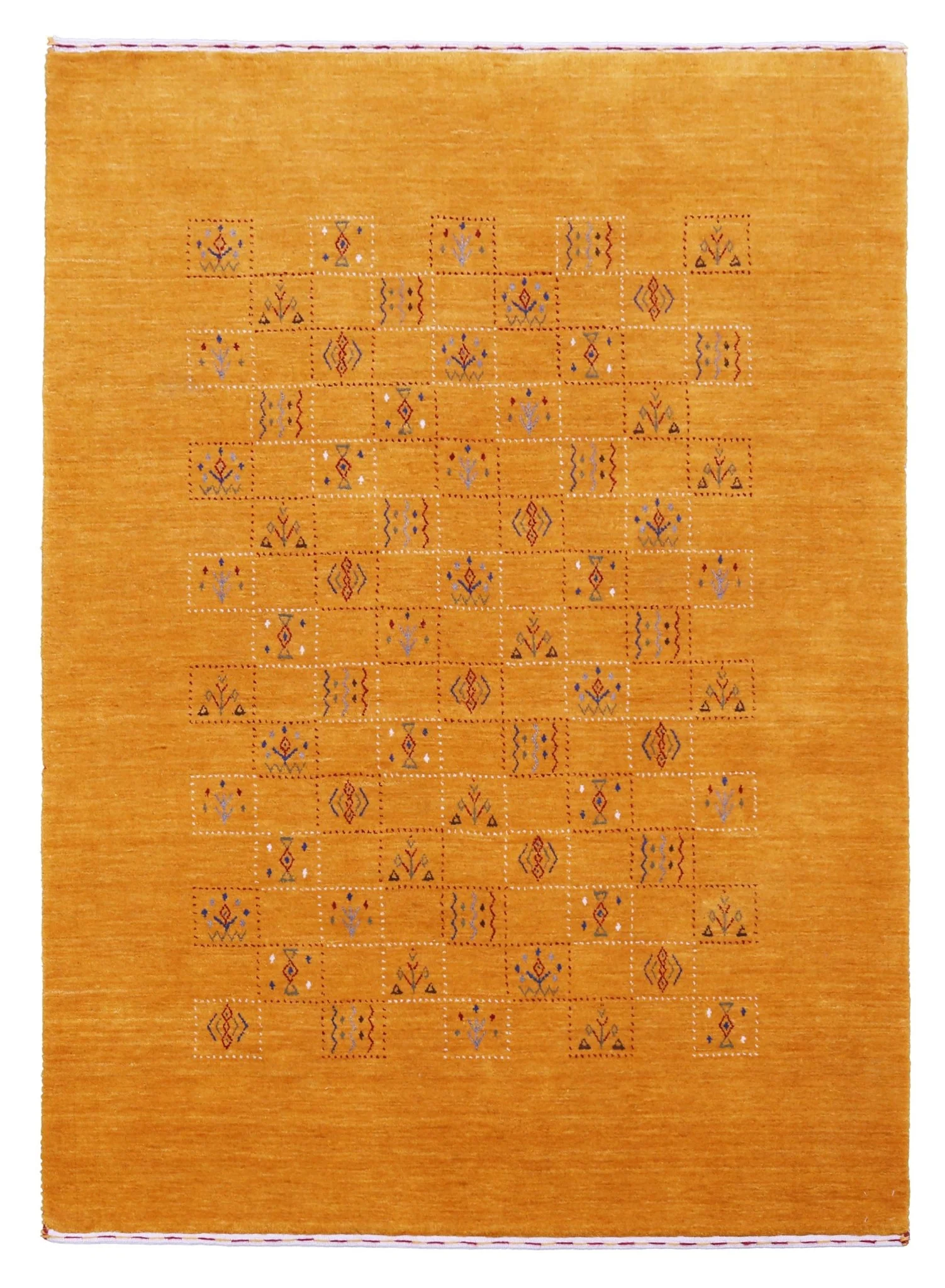 Gold Center Pattern Hand Loomed Wool Area Rug - Image 12