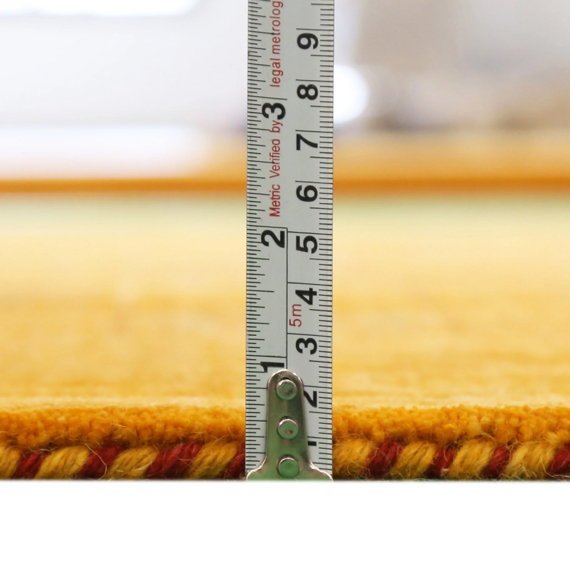 Gold Center Pattern Hand Loomed Wool Area Rug - Image 7