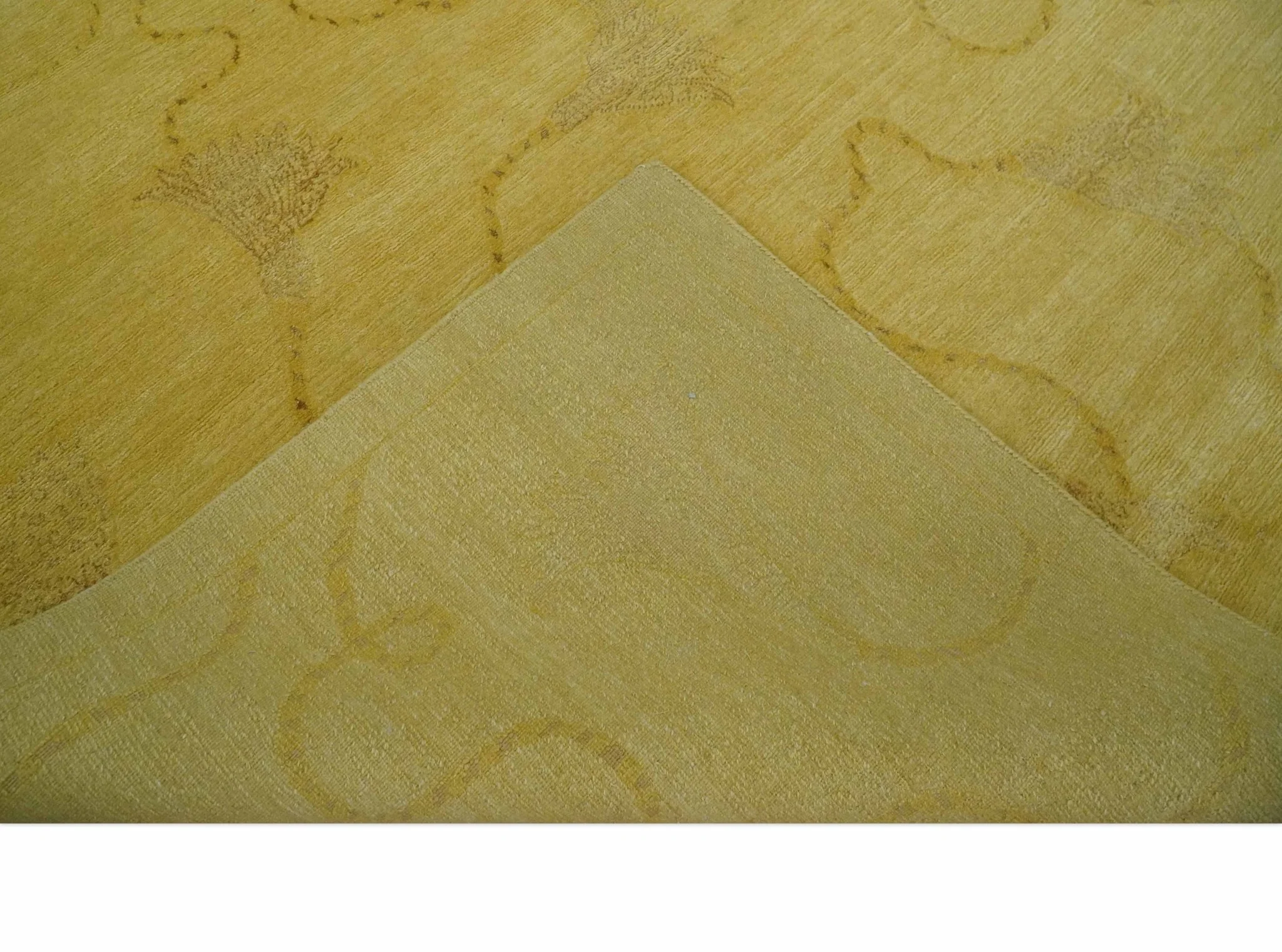 Gold Hand knotted contemporary 6x9 wool And Art Silk Area Rug - Image 8