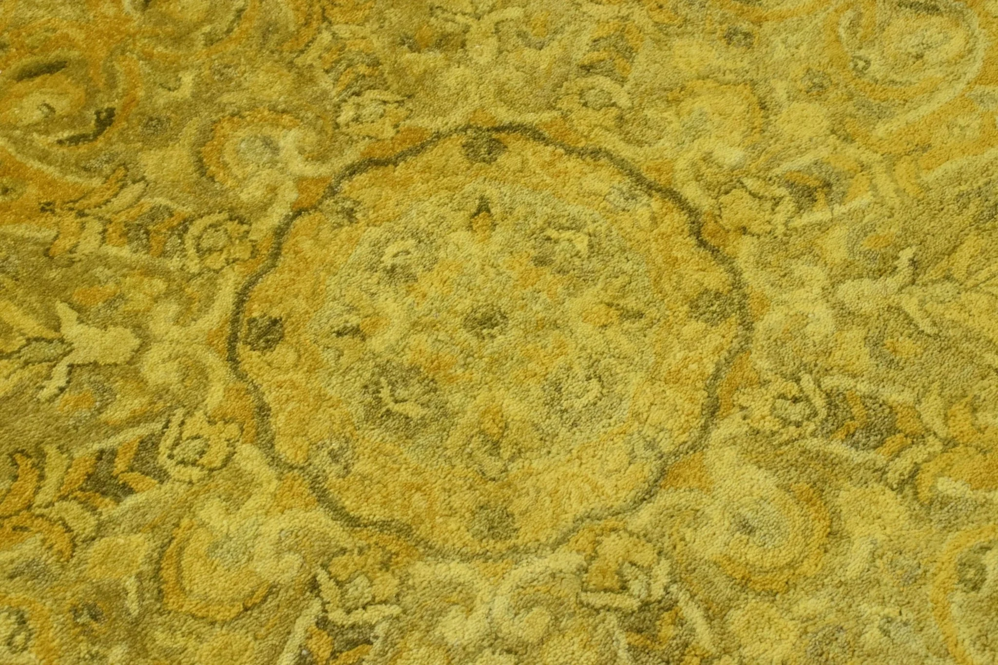 Gold Traditional Floral Design Hand Tufted Overdyed Wool Area Rug - Image 8