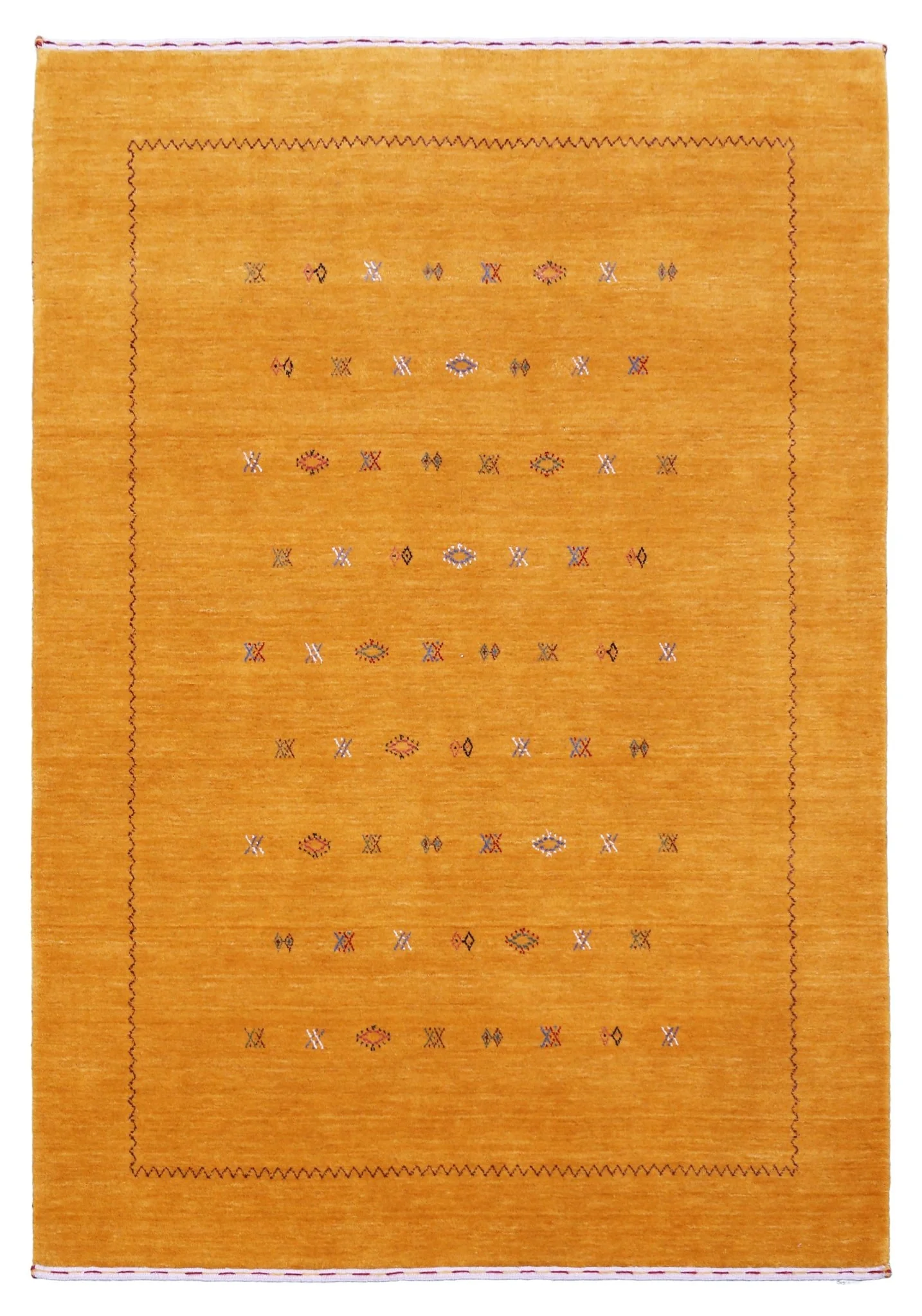 Gold Tribal Center Medallion Hand Loomed Wool Area Rug - Image 12