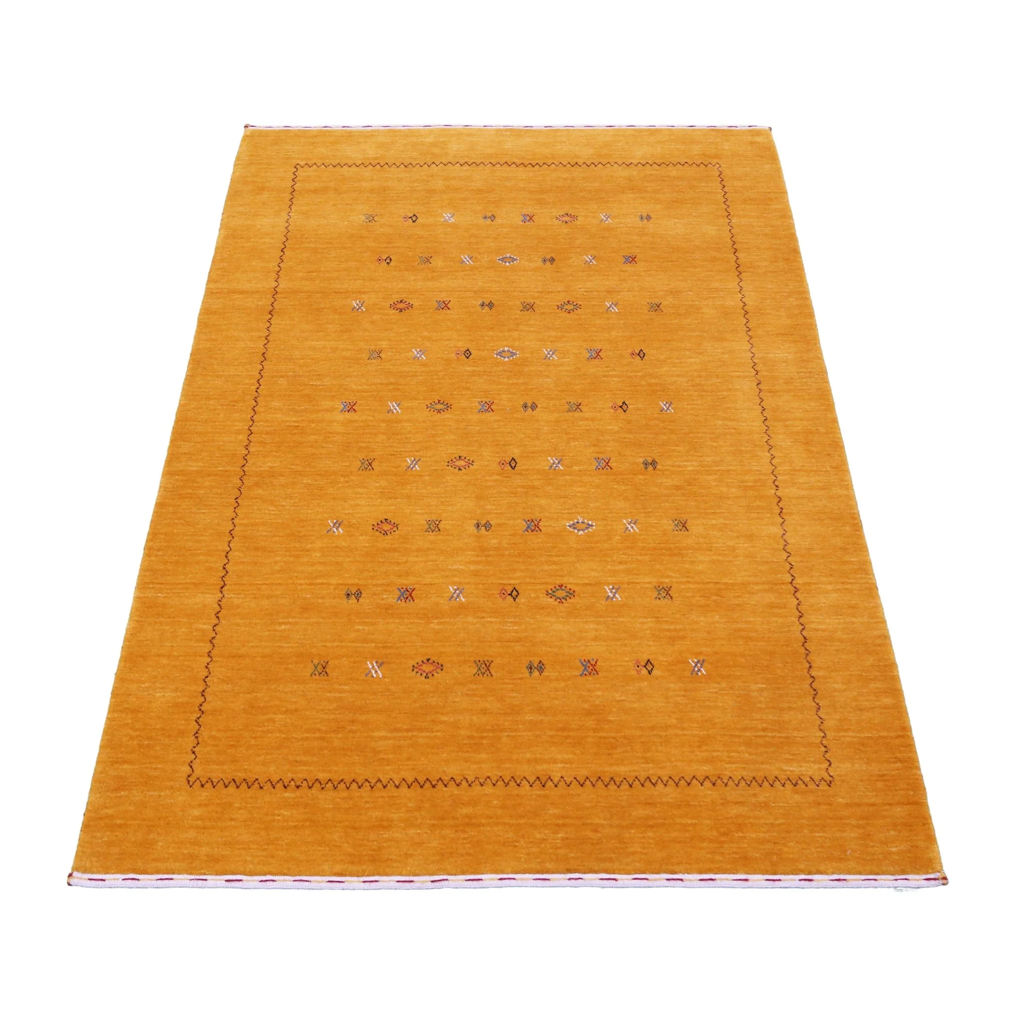 Gold Tribal Center Medallion Hand Loomed Wool Area Rug - Image 14