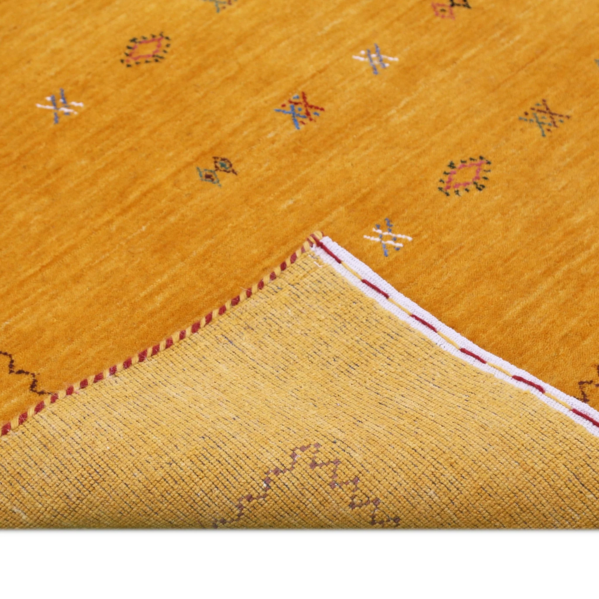 Gold Tribal Center Medallion Hand Loomed Wool Area Rug - Image 8