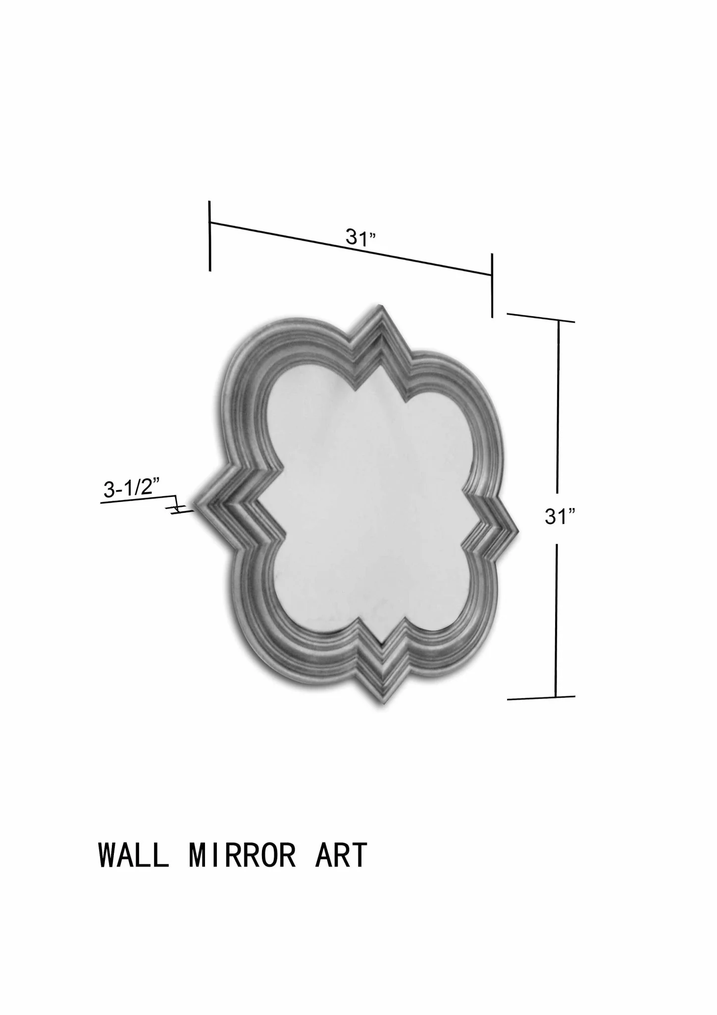 Golden scalloped shaped hanging wall mirror - Image 10