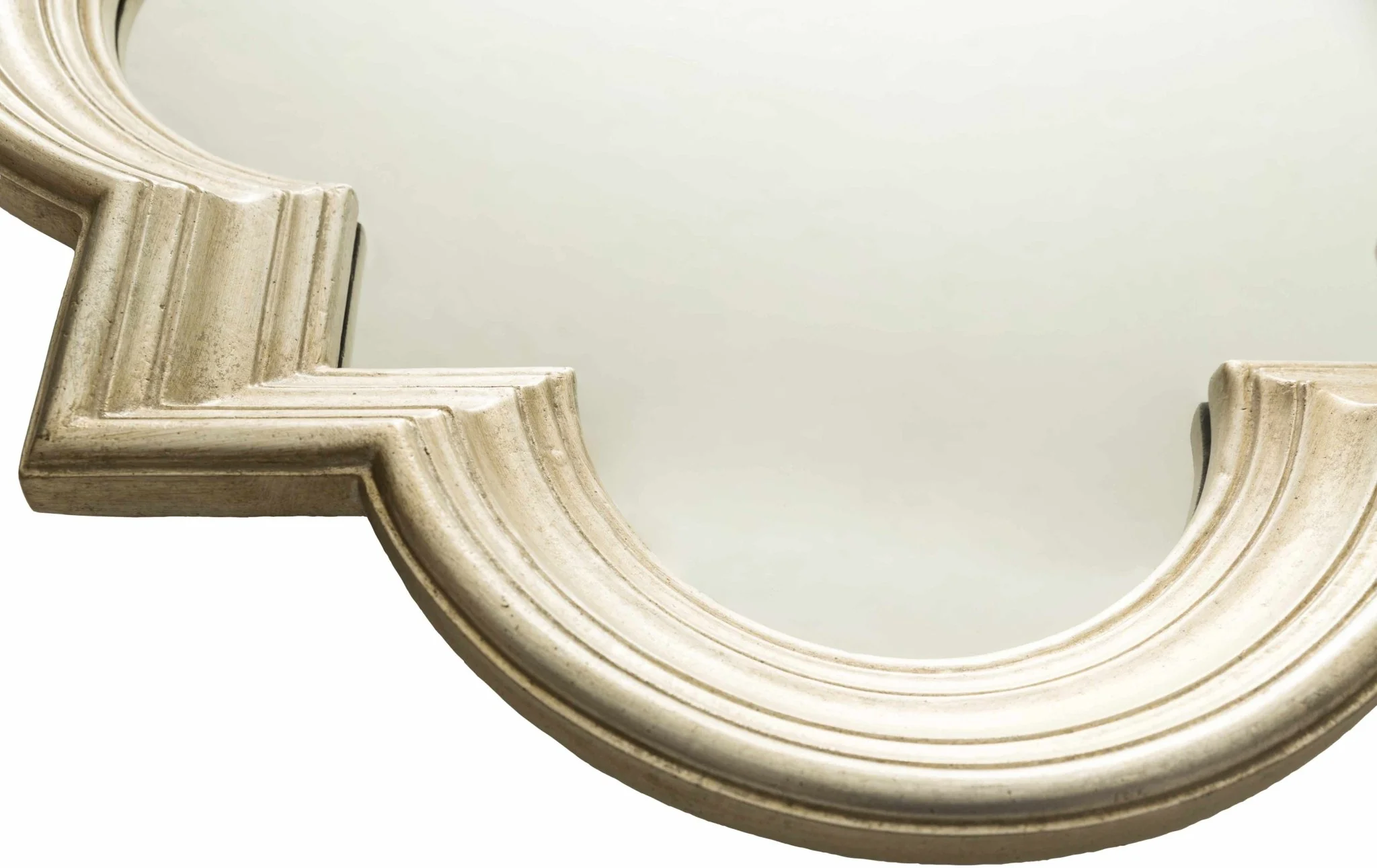 Golden scalloped shaped hanging wall mirror - Image 2