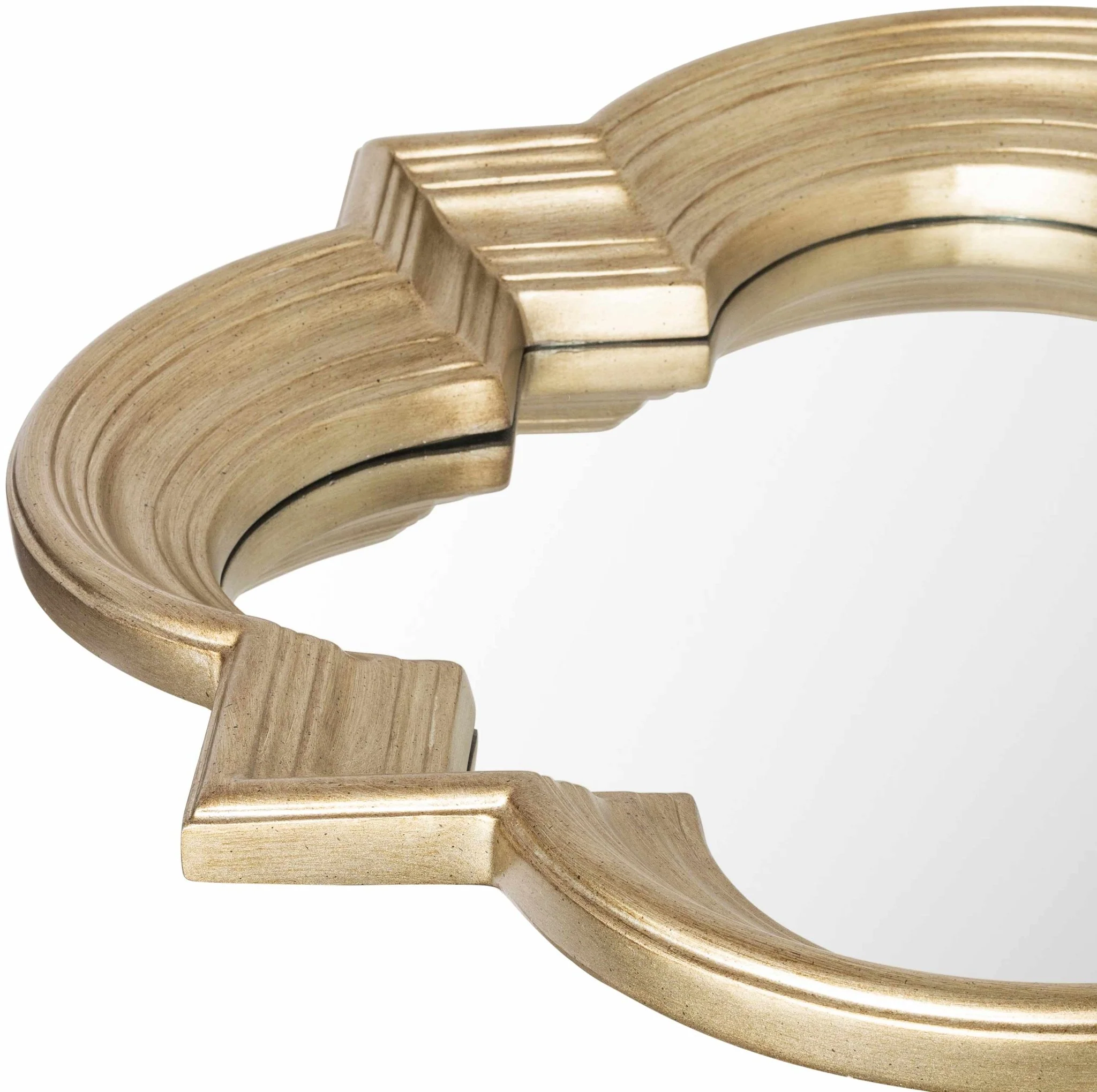 Golden scalloped shaped hanging wall mirror - Image 6