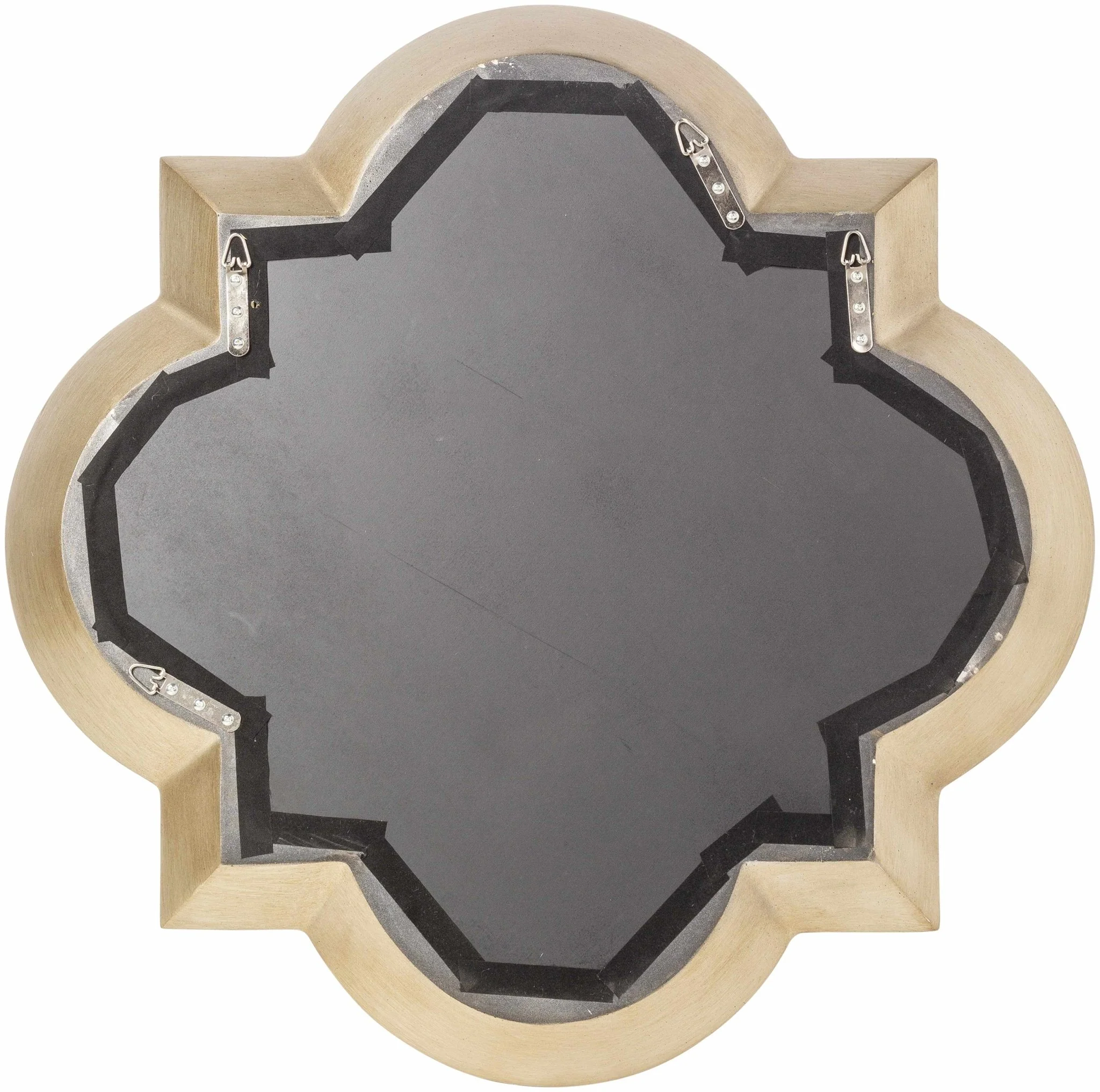 Golden scalloped shaped hanging wall mirror - Image 7