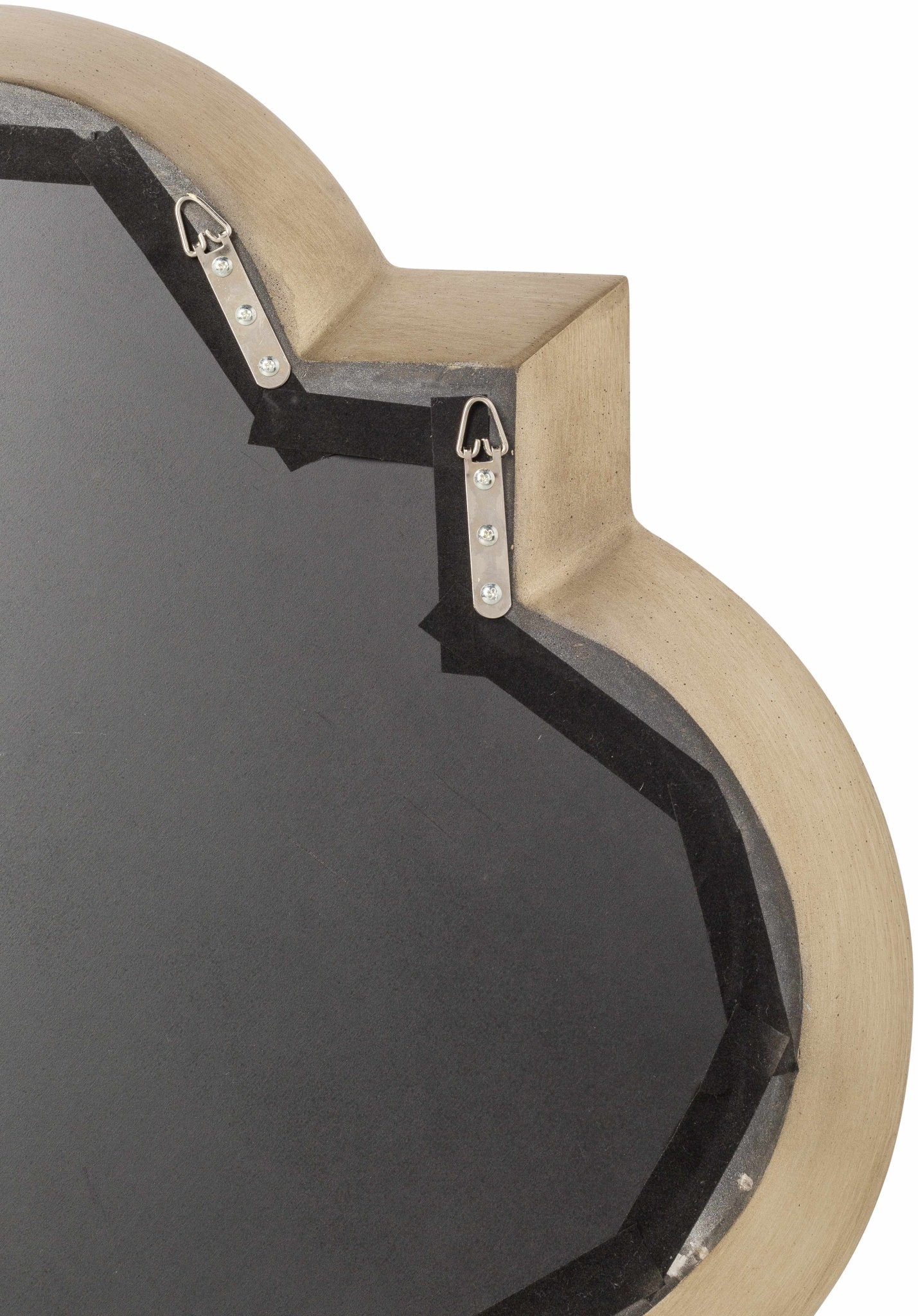 Golden scalloped shaped hanging wall mirror - Image 8