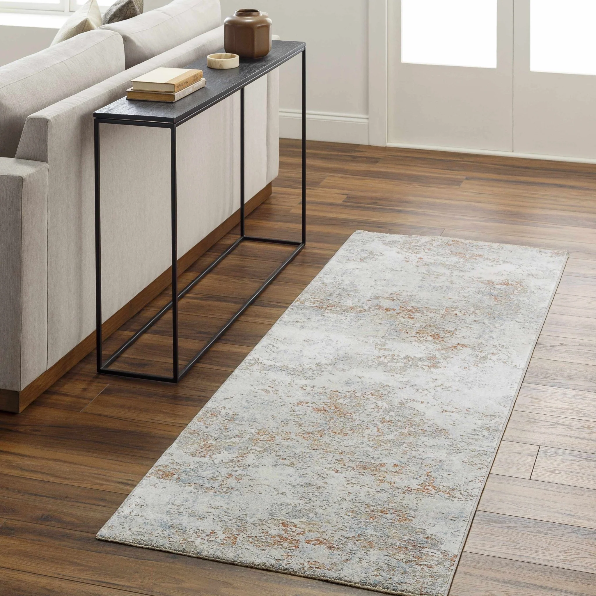 Gray And Beige Contemporary Style Machine Woven Rug - Image 3
