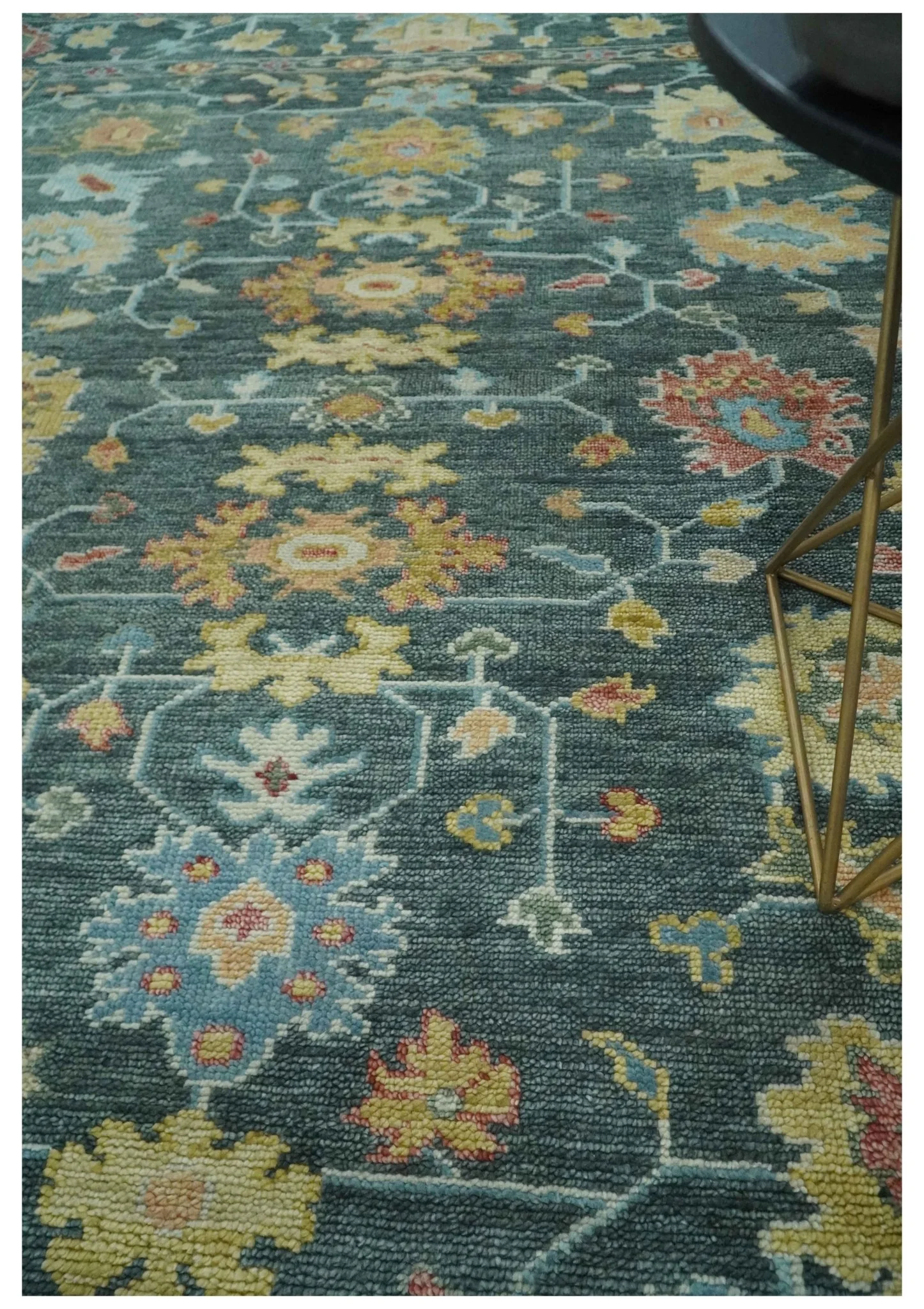 Custom Made Gray and Beige Hand knotted Traditional Oushak Multi Size wool Area Rug - Image 2