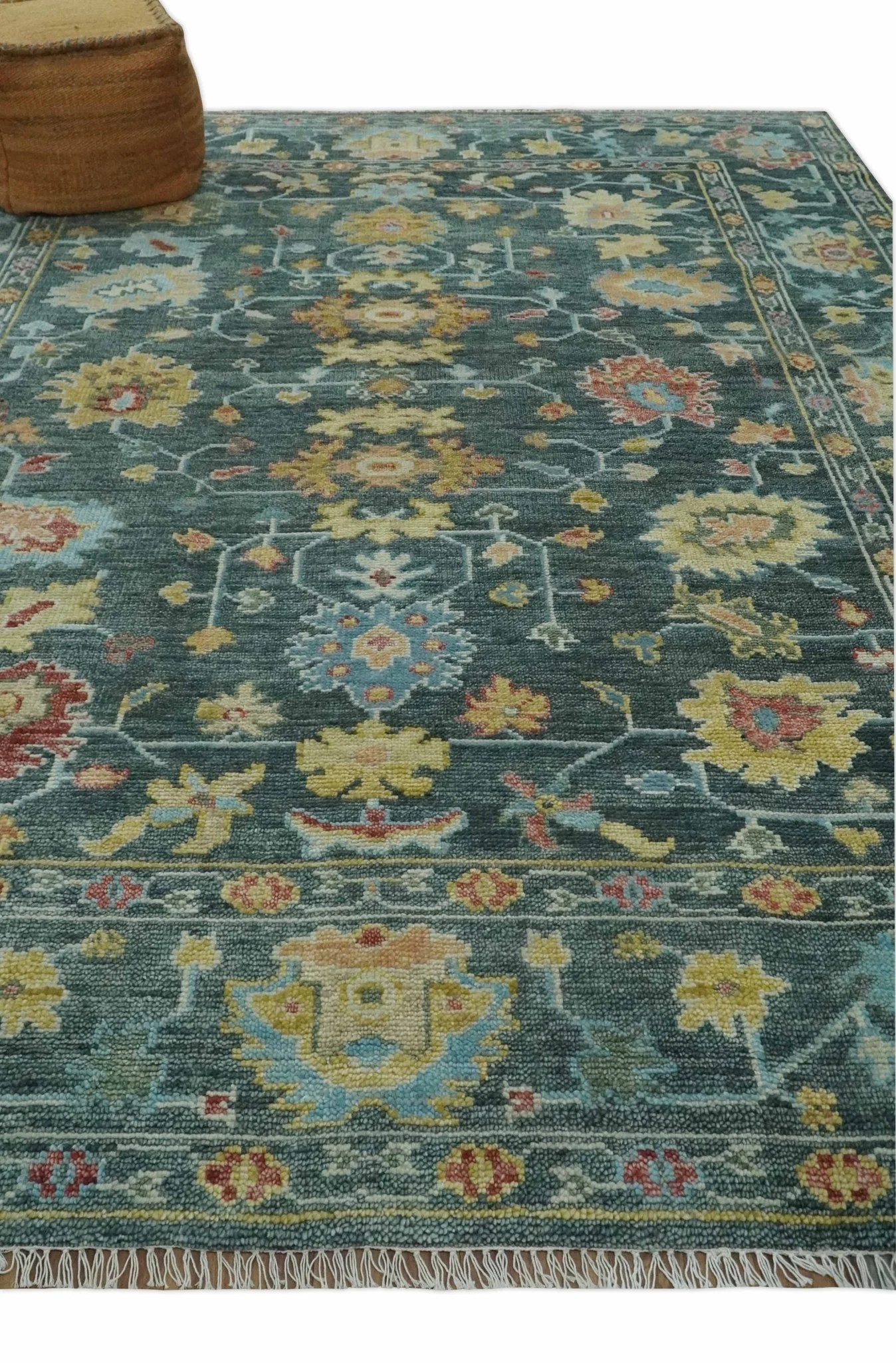 Custom Made Gray and Beige Hand knotted Traditional Oushak Multi Size wool Area Rug - Image 3