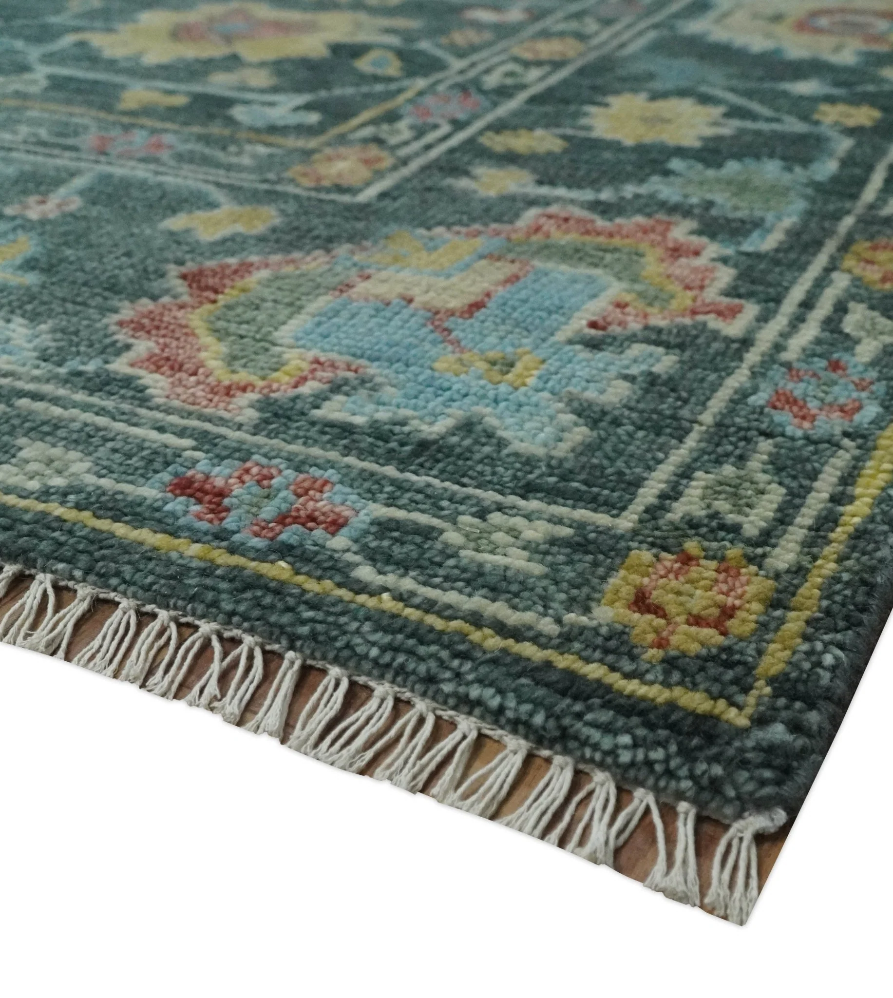 Custom Made Gray and Beige Hand knotted Traditional Oushak Multi Size wool Area Rug - Image 5