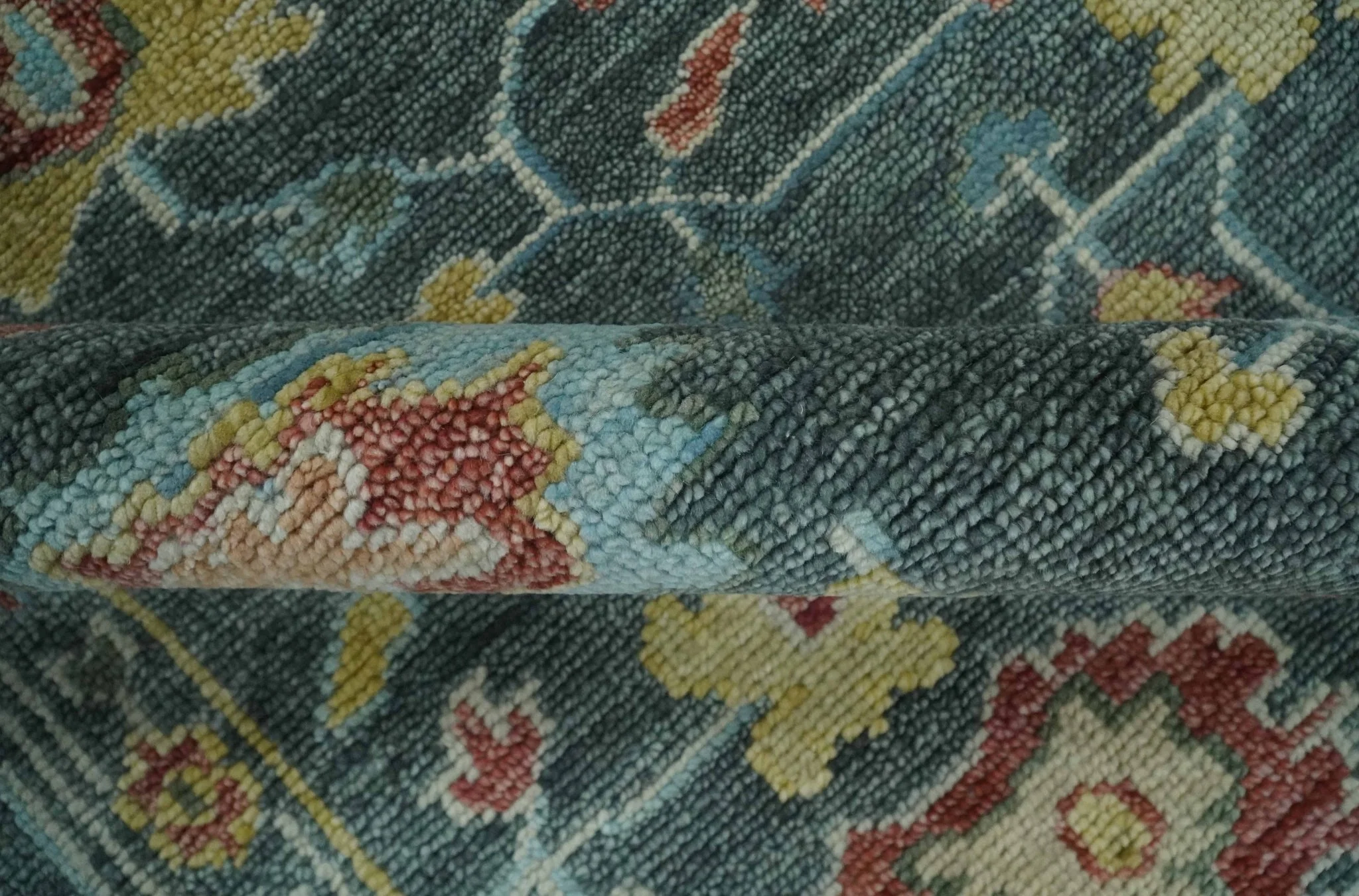 Custom Made Gray and Beige Hand knotted Traditional Oushak Multi Size wool Area Rug - Image 6